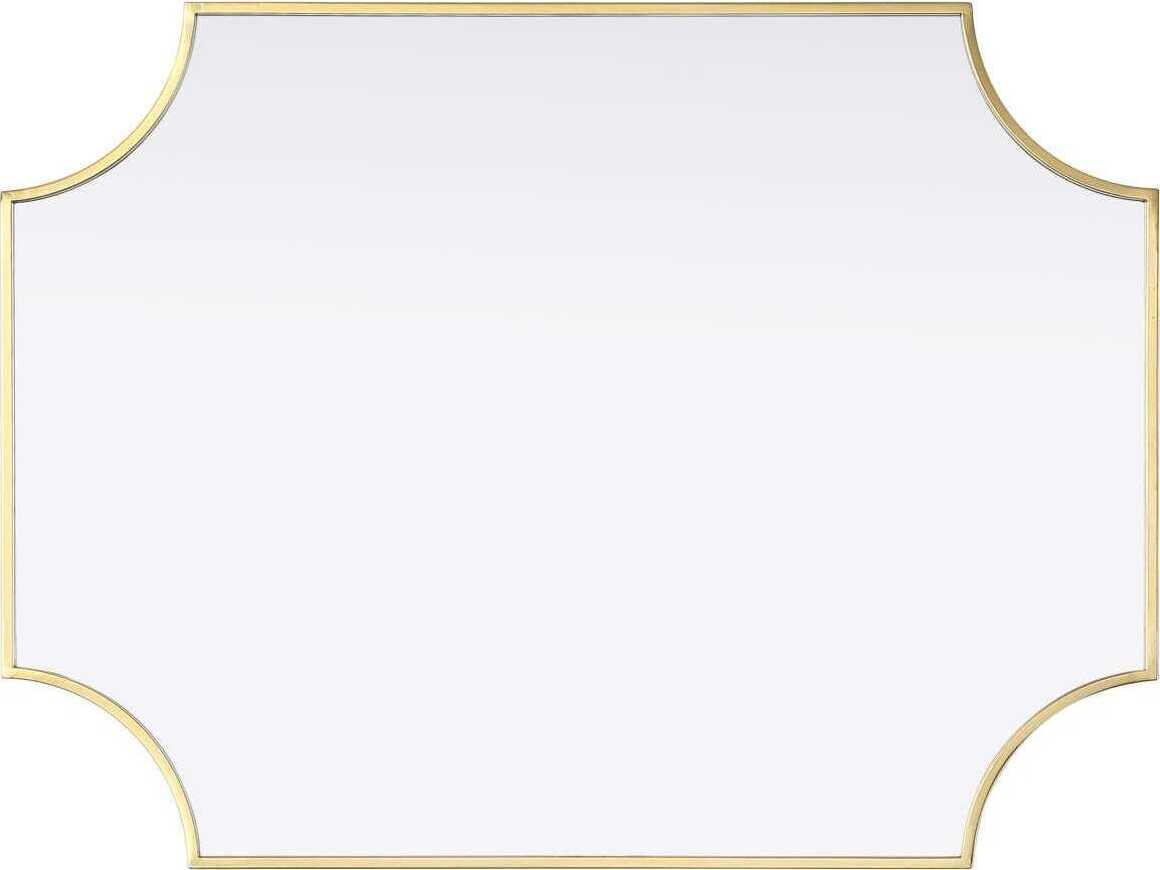 Elegant Lighting Everleigh Brass Notched Wall Mirror