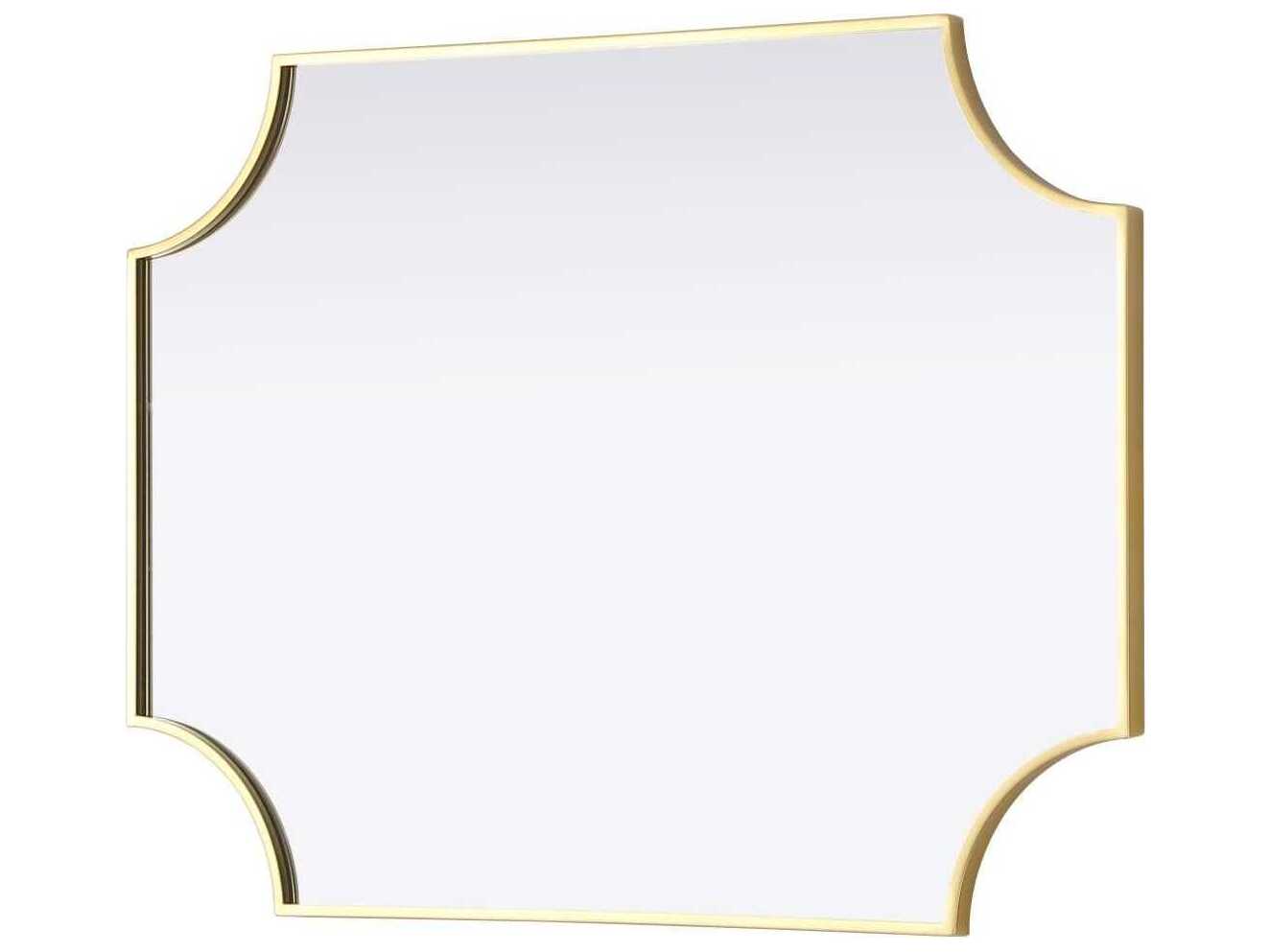 Elegant Lighting Everleigh Brass Notched Wall Mirror