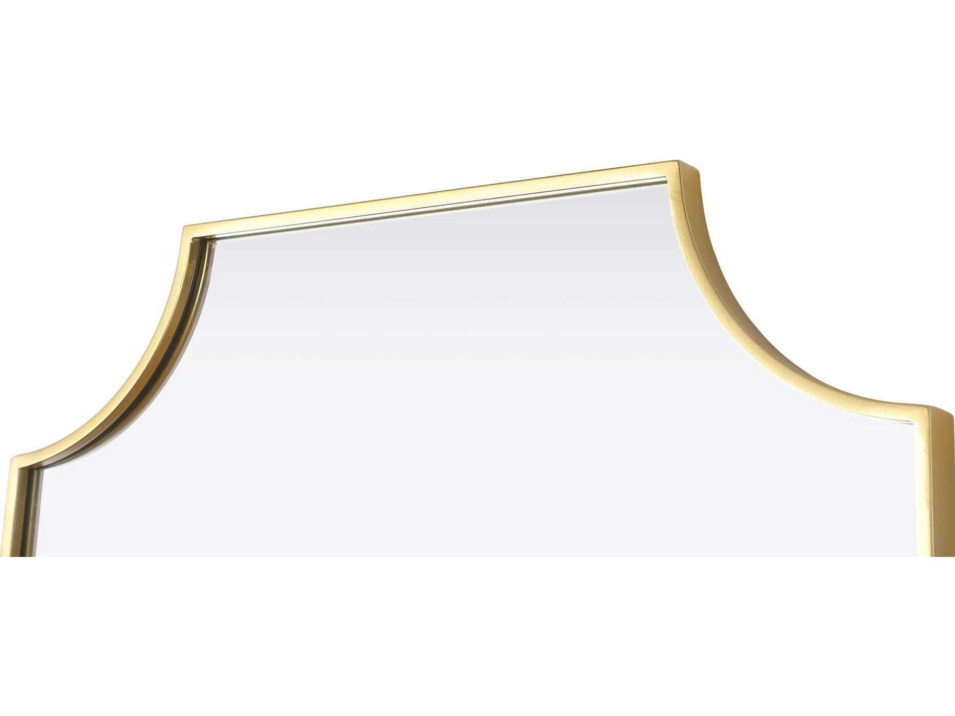 Elegant Lighting Everleigh Brass Notched Wall Mirror