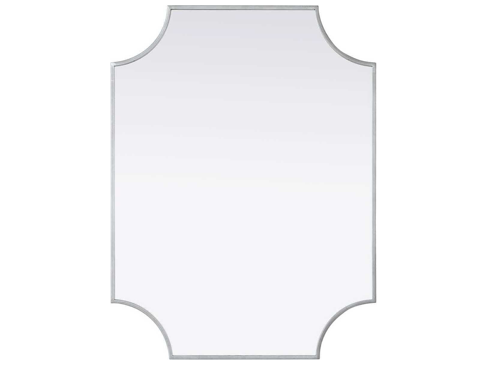 Elegant Lighting Everleigh Silver Notched Wall Mirror