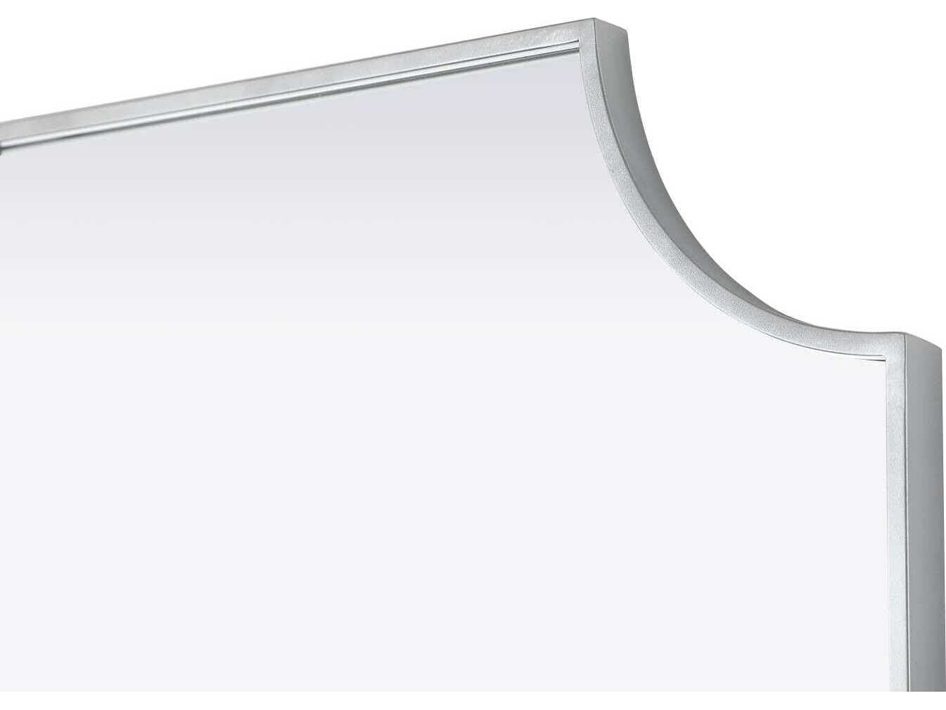 Elegant Lighting Everleigh Silver Notched Wall Mirror