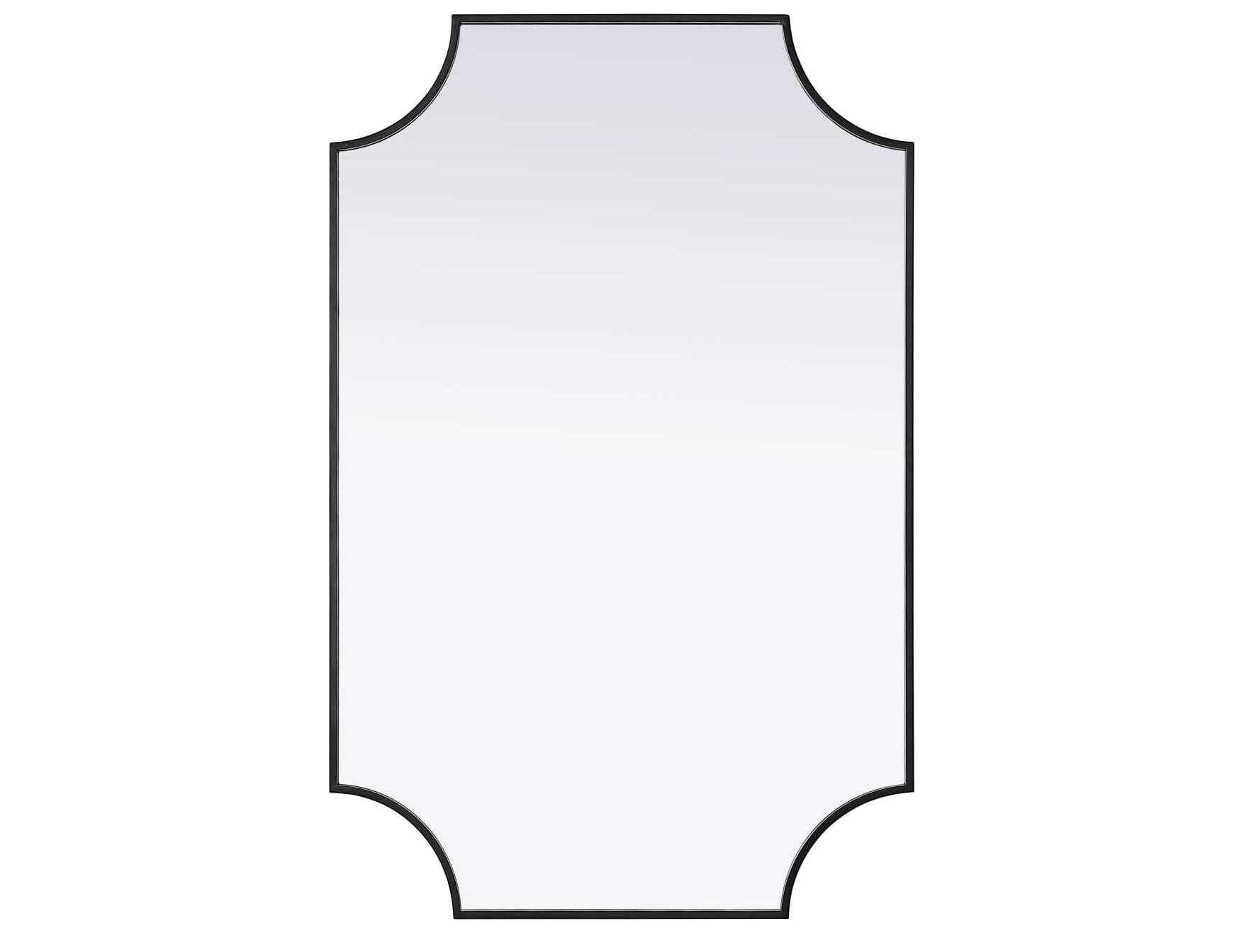 Elegant Lighting Everleigh Black Notched Wall Mirror