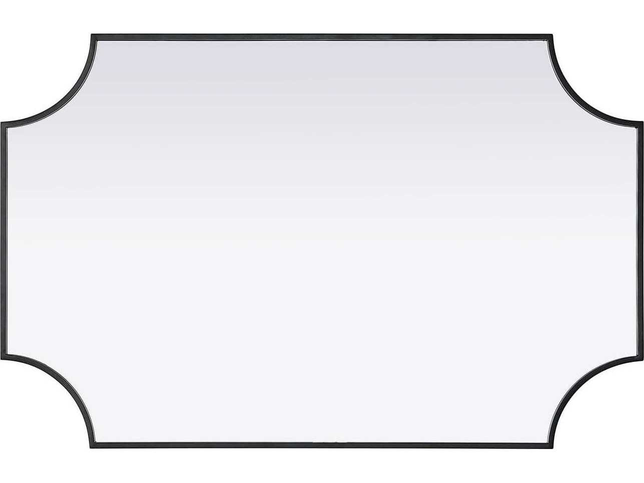 Elegant Lighting Everleigh Black Notched Wall Mirror