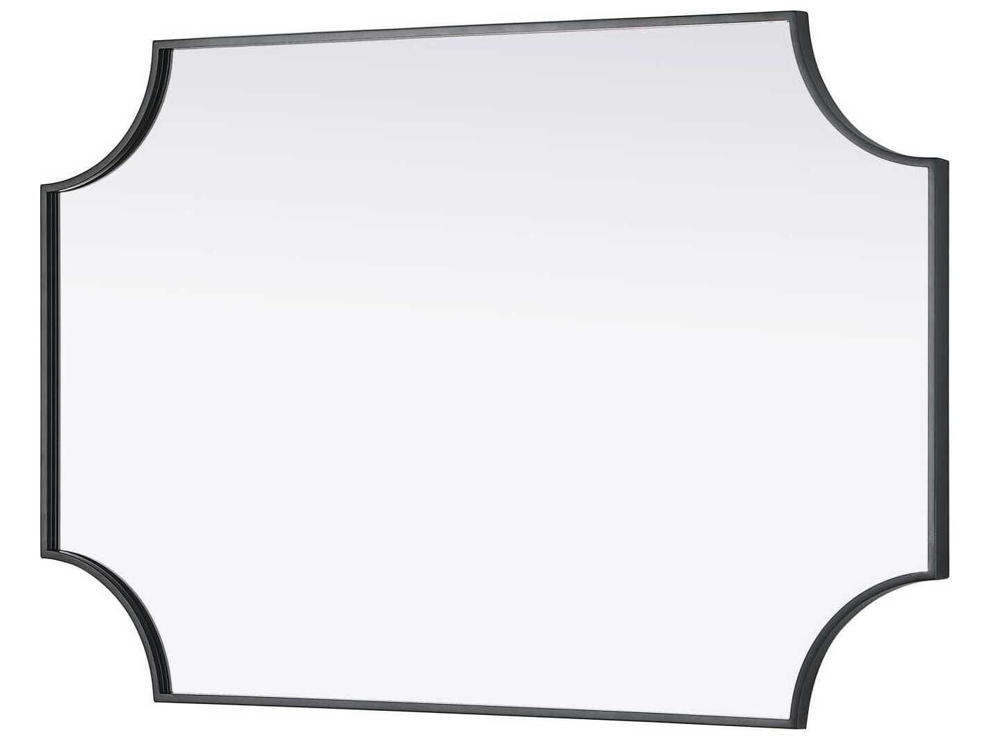 Elegant Lighting Everleigh Black Notched Wall Mirror