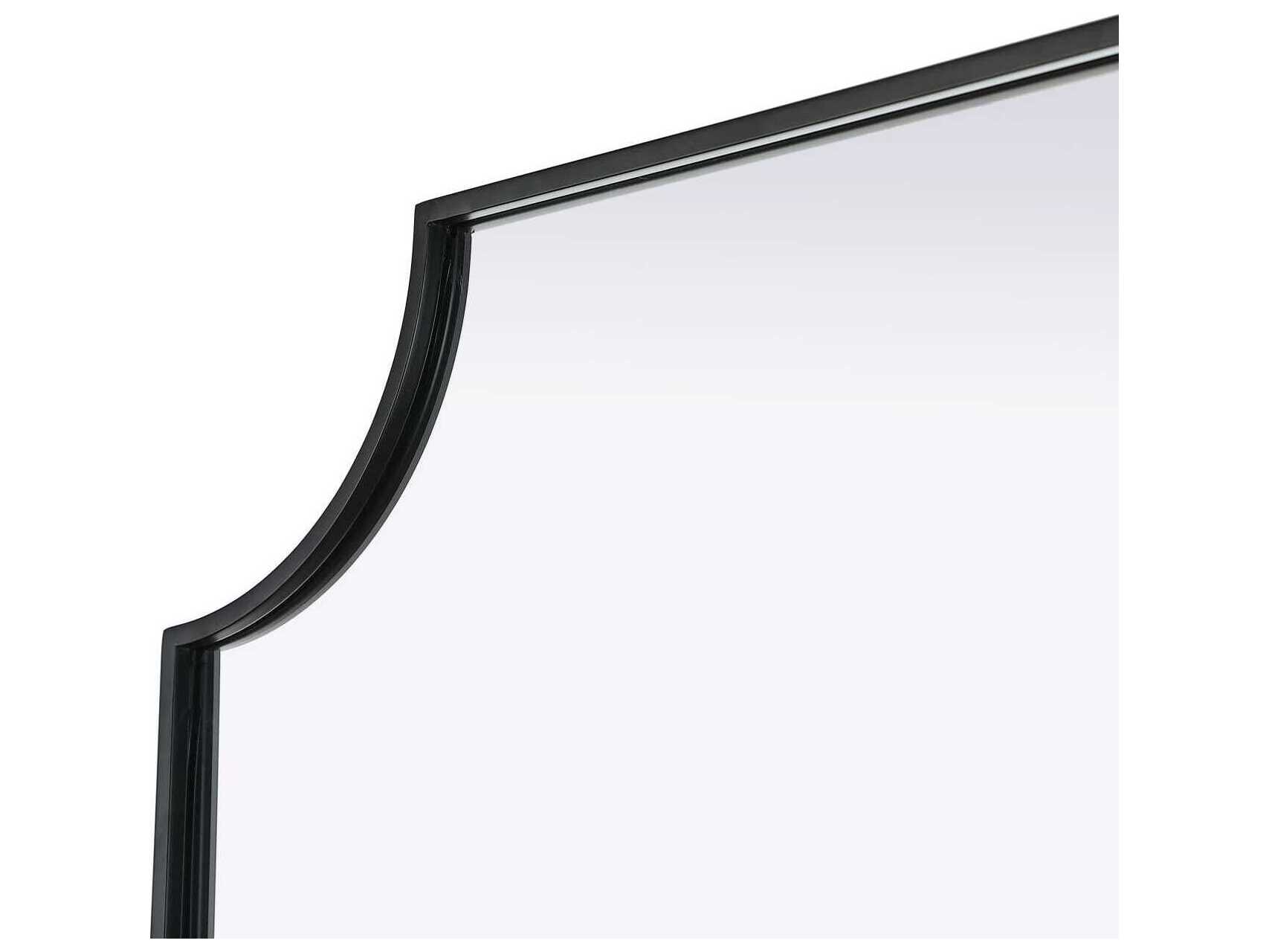 Elegant Lighting Everleigh Black Notched Wall Mirror