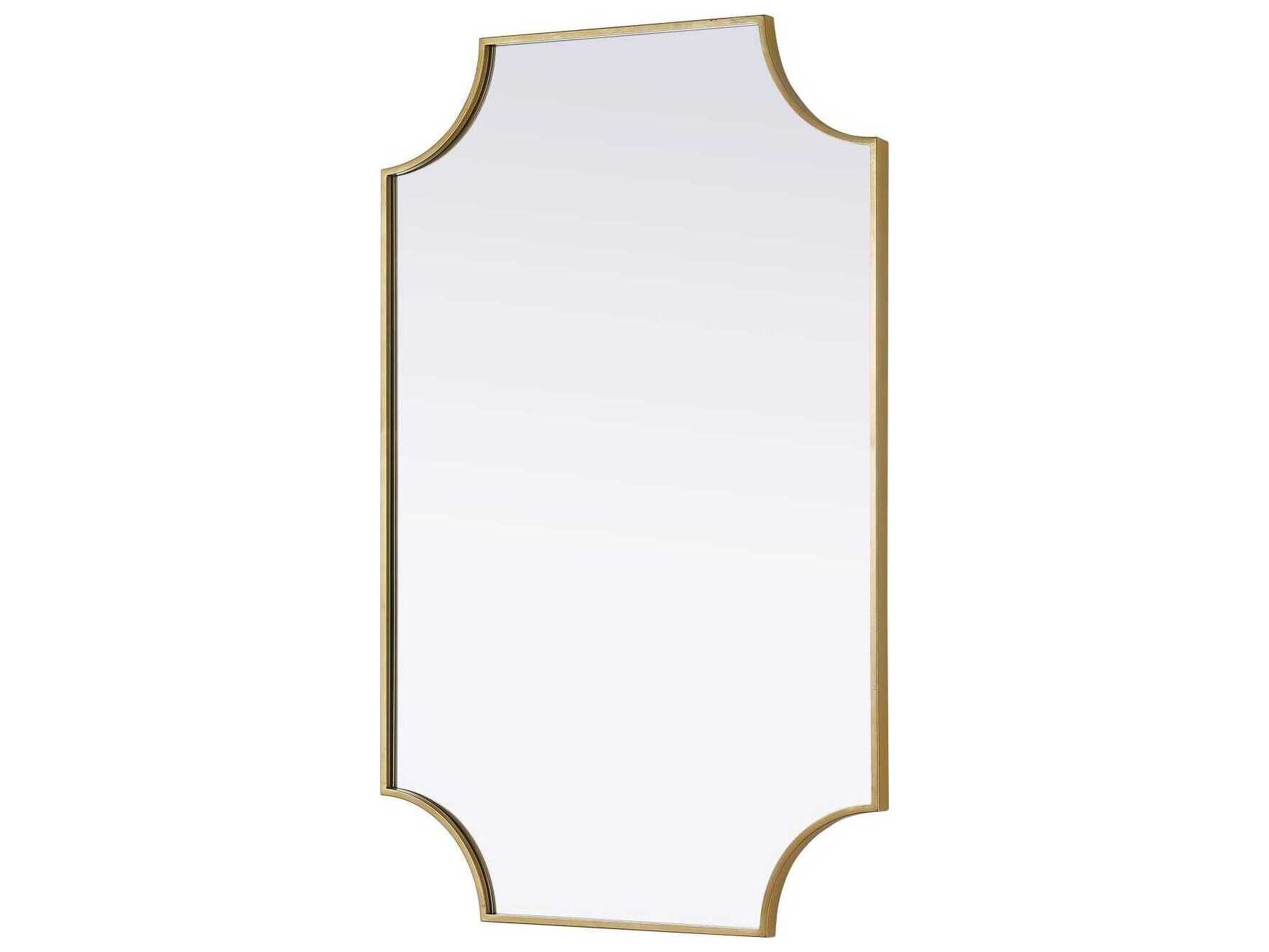 Elegant Lighting Everleigh Brass Notched Wall Mirror