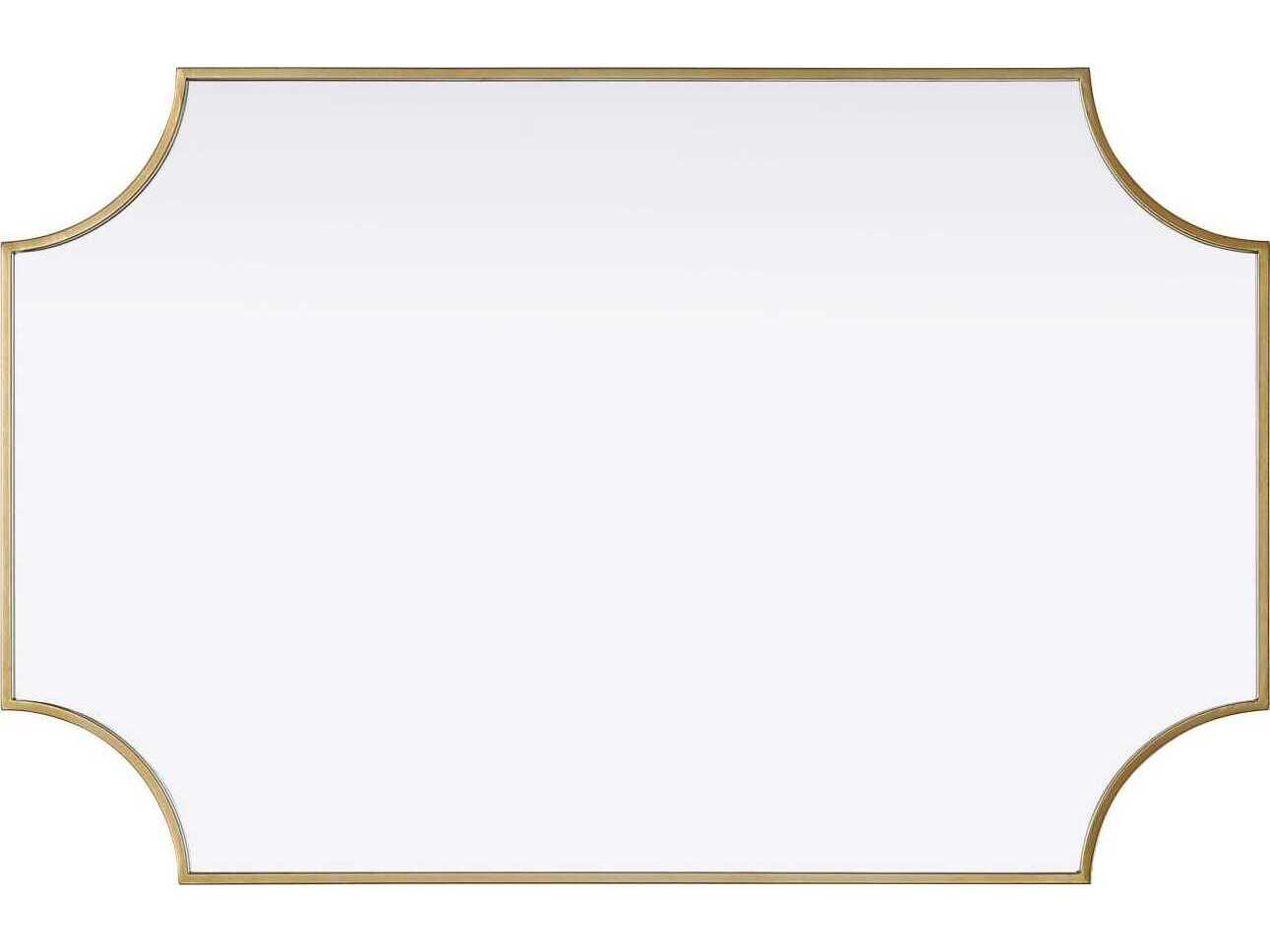 Elegant Lighting Everleigh Brass Notched Wall Mirror