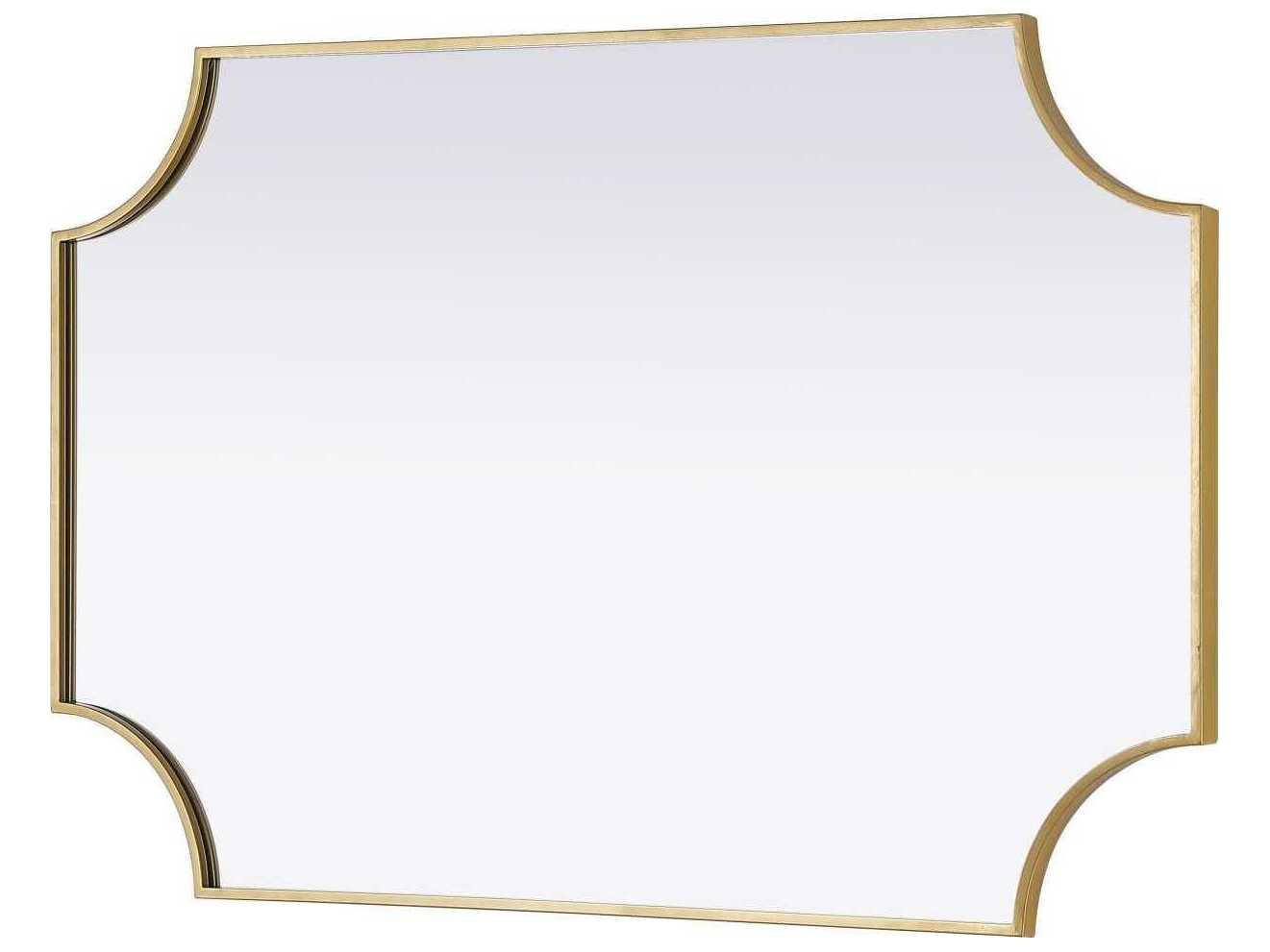 Elegant Lighting Everleigh Brass Notched Wall Mirror