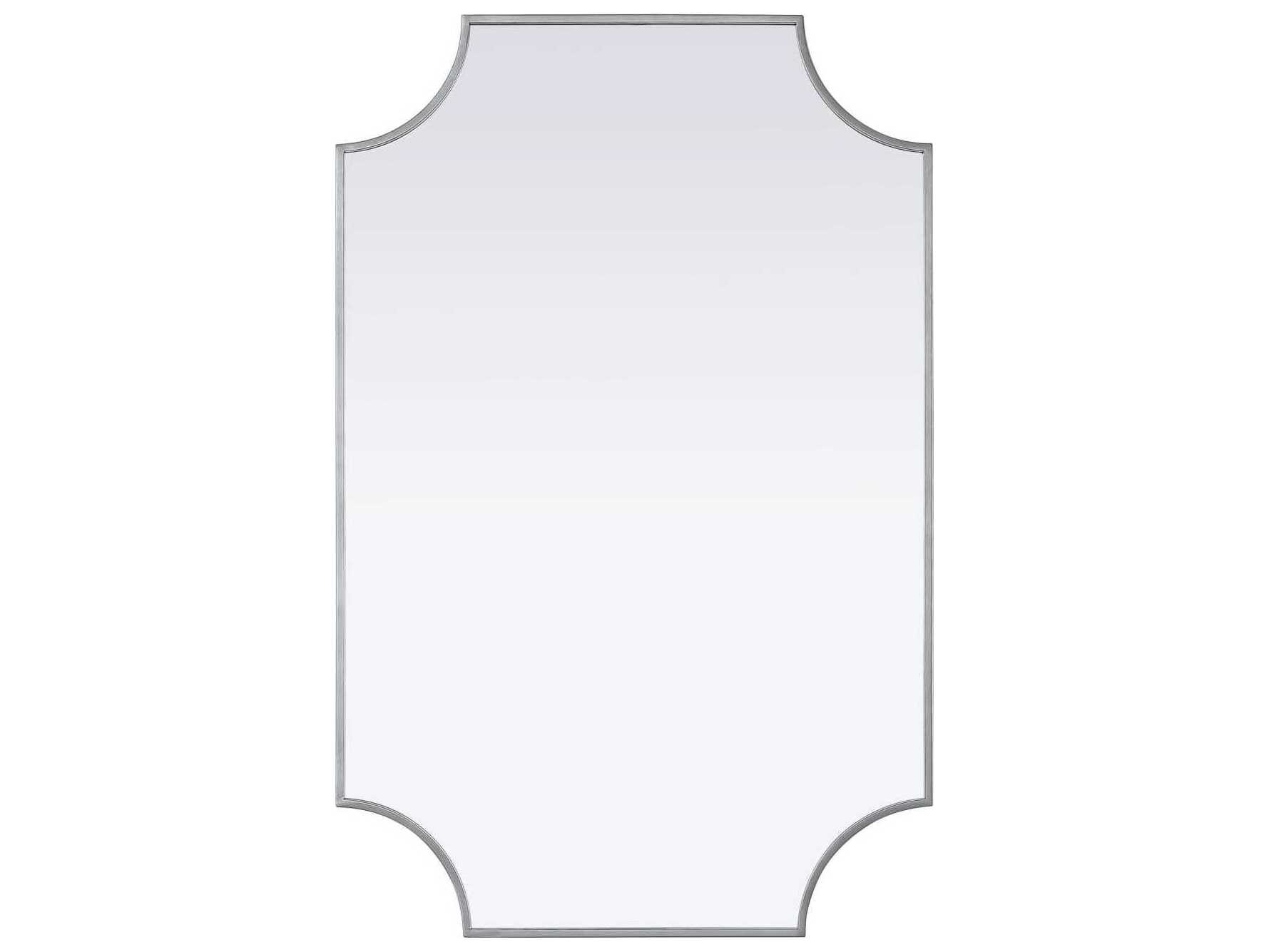 Elegant Lighting Everleigh Silver Notched Wall Mirror