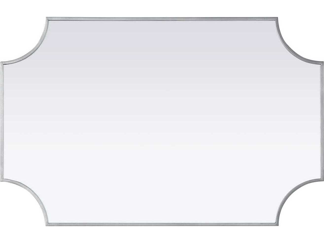 Elegant Lighting Everleigh Silver Notched Wall Mirror