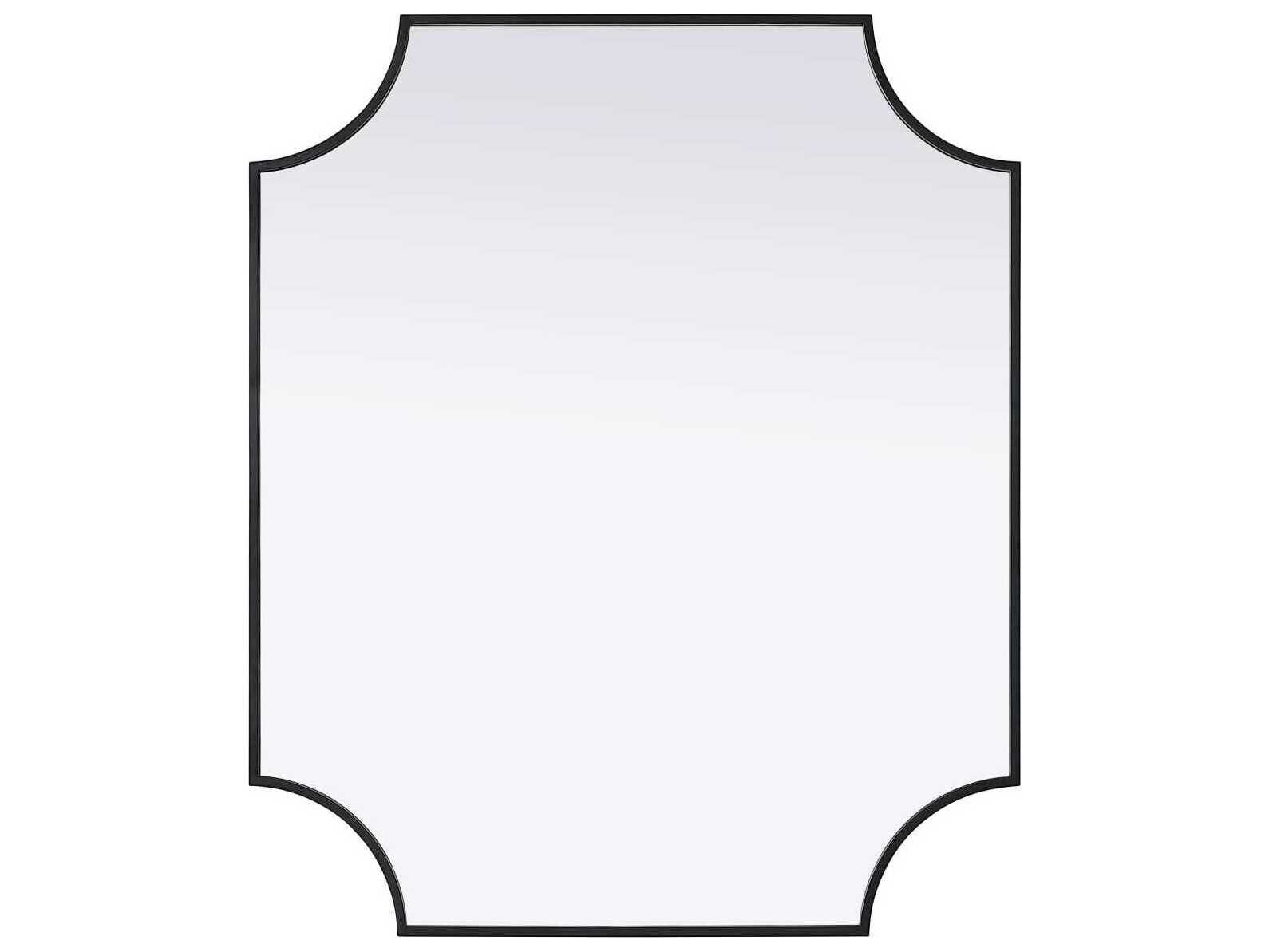 Elegant Lighting Everleigh Black Notched Wall Mirror