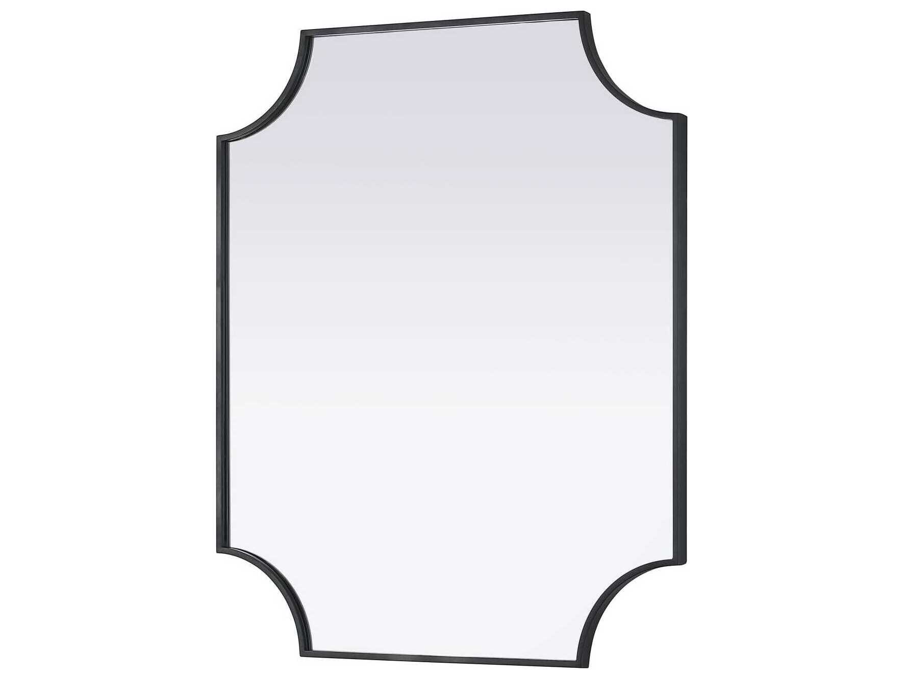 Elegant Lighting Everleigh Black Notched Wall Mirror