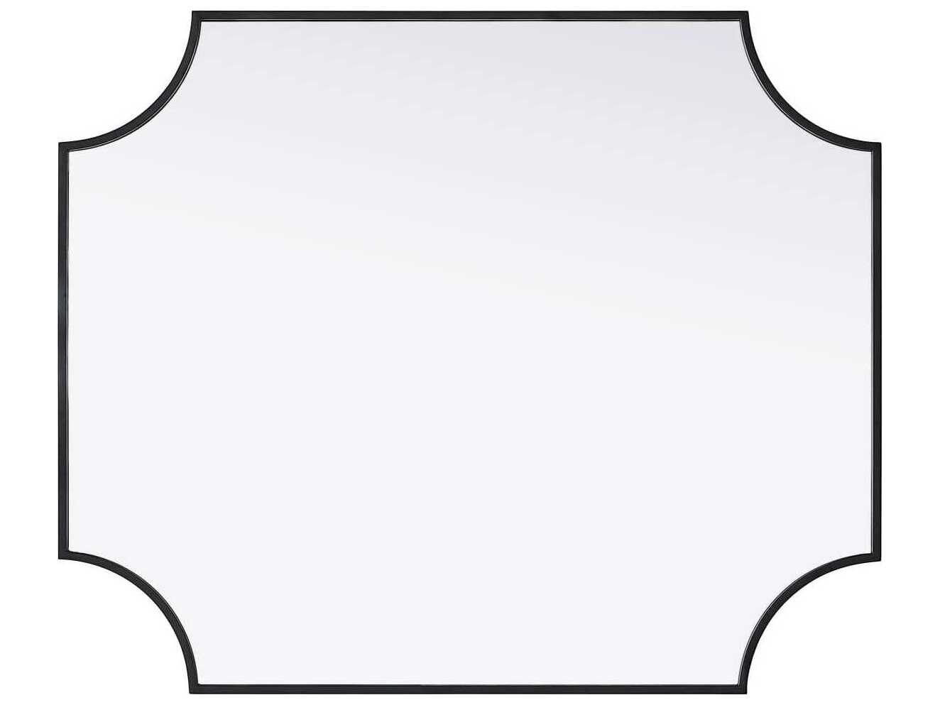 Elegant Lighting Everleigh Black Notched Wall Mirror