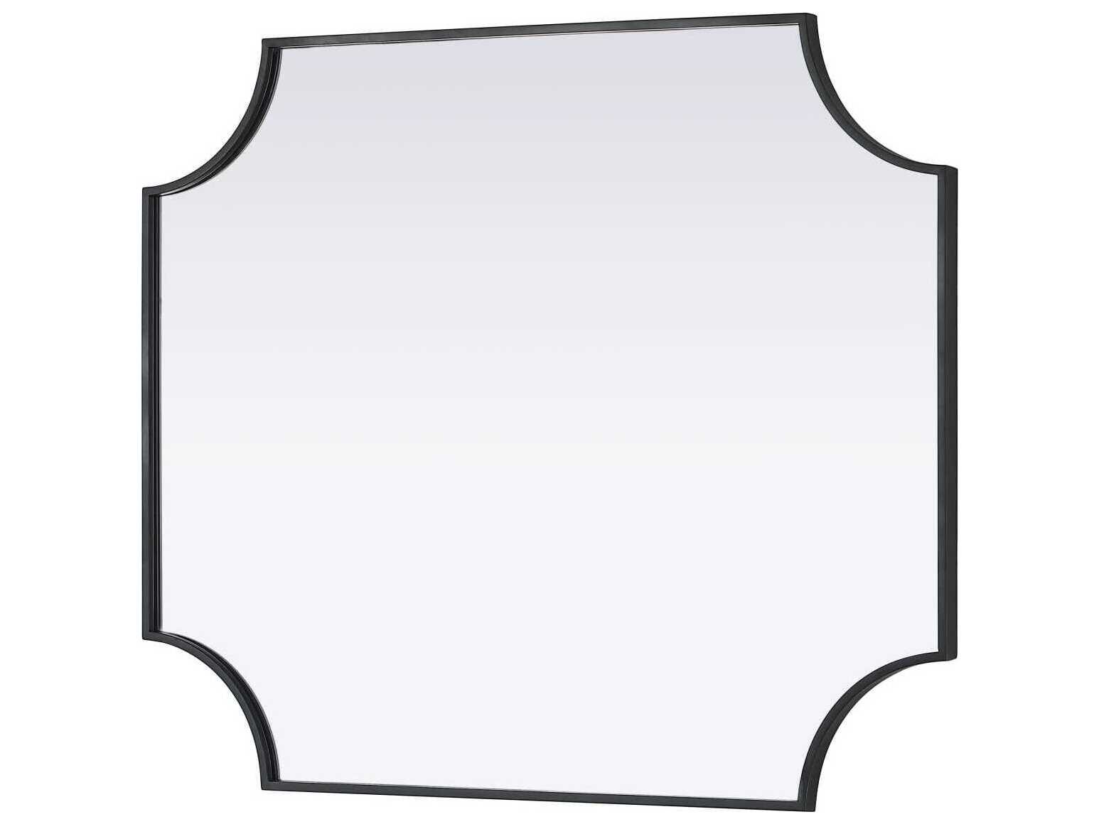 Elegant Lighting Everleigh Black Notched Wall Mirror