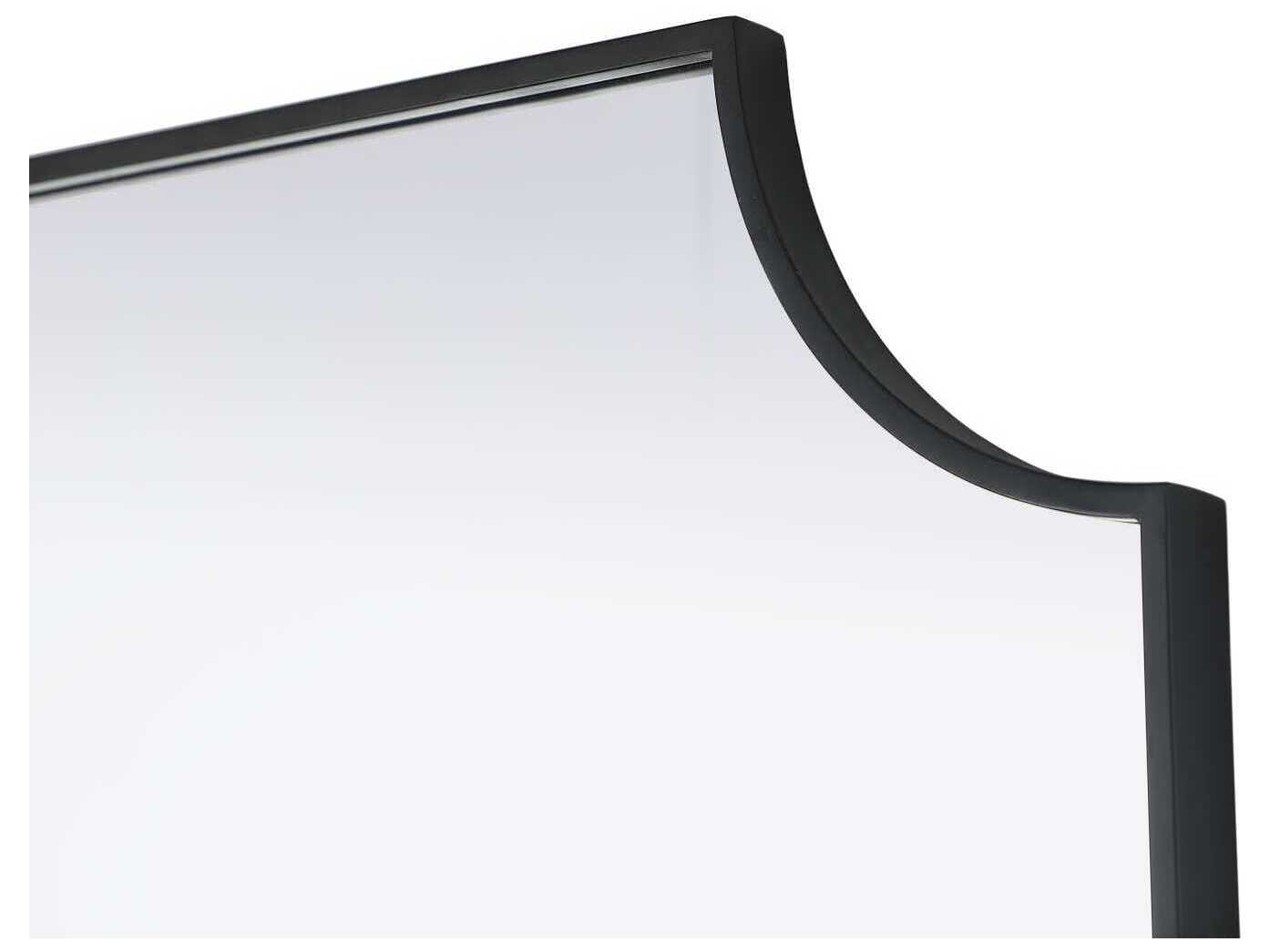 Elegant Lighting Everleigh Black Notched Wall Mirror