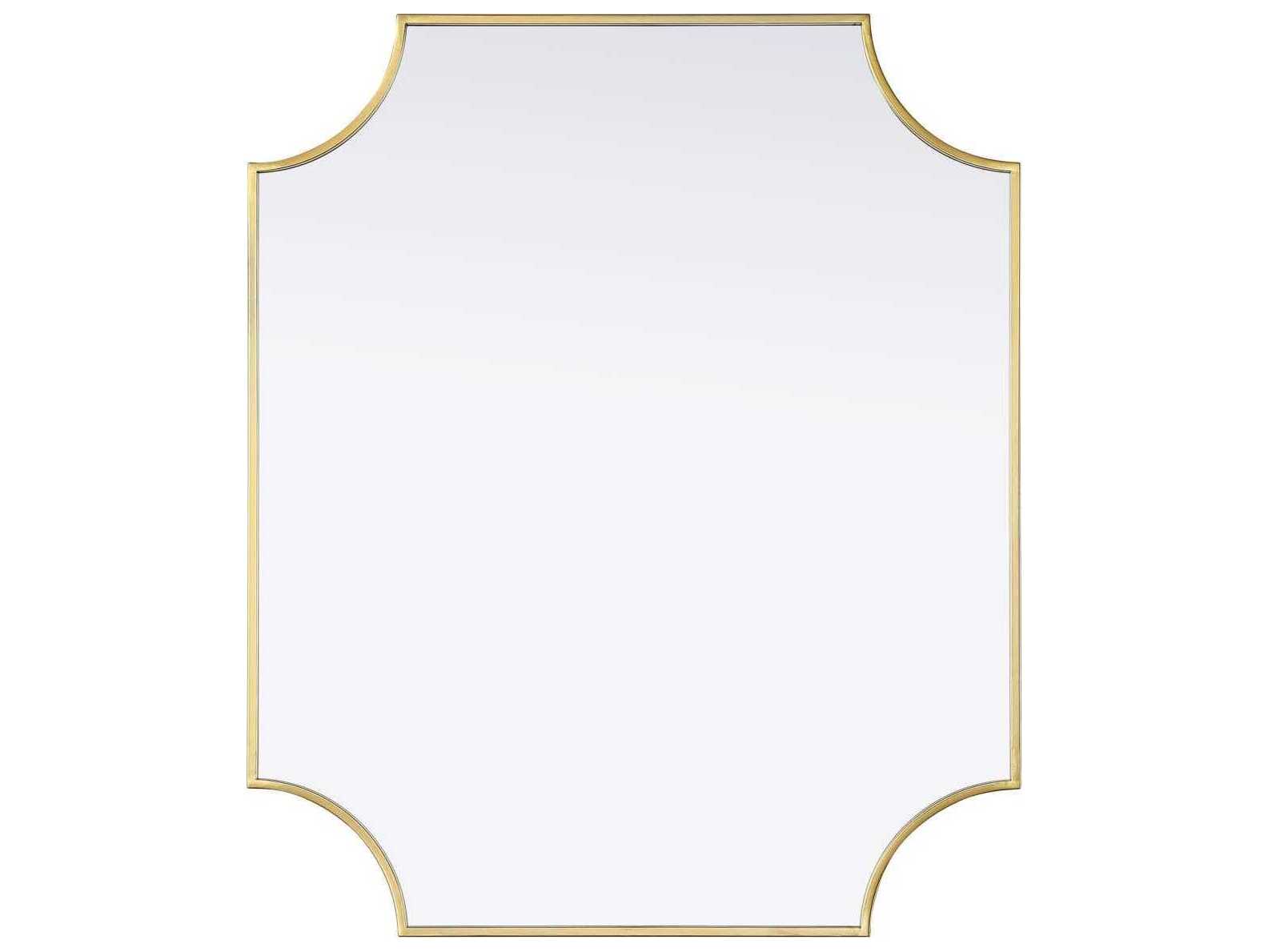 Elegant Lighting Everleigh Brass Notched Wall Mirror