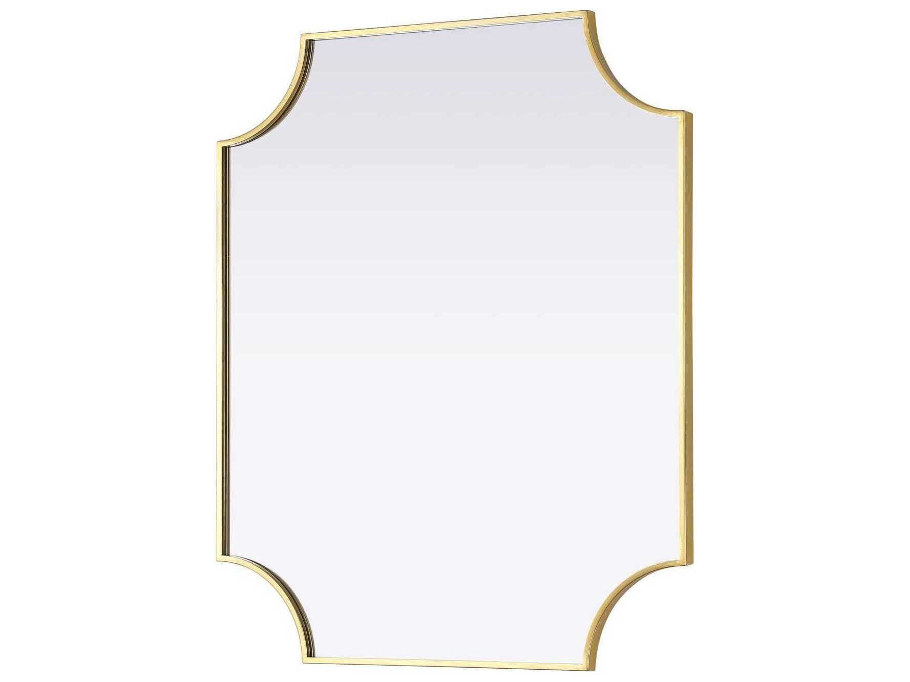 Elegant Lighting Everleigh Brass Notched Wall Mirror