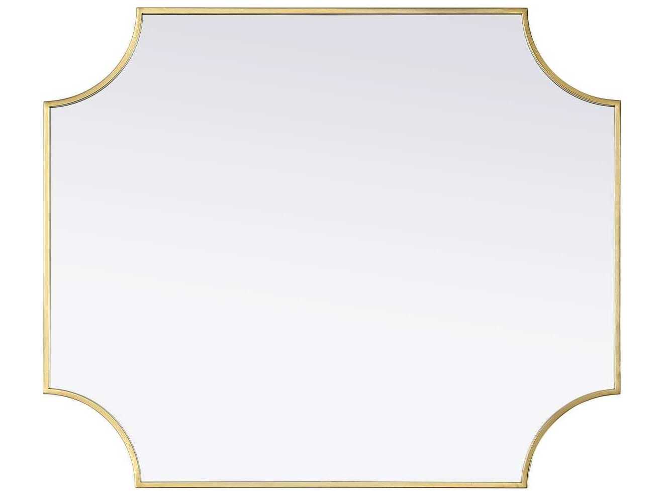 Elegant Lighting Everleigh Brass Notched Wall Mirror