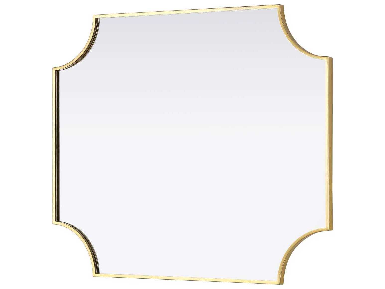 Elegant Lighting Everleigh Brass Notched Wall Mirror