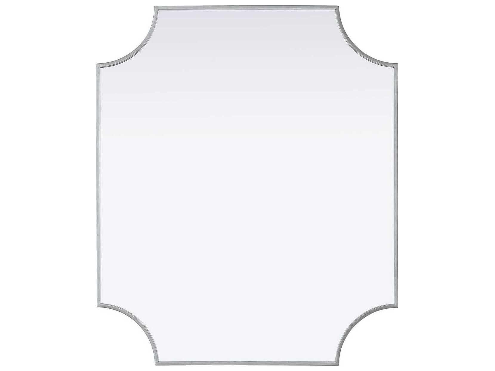 Elegant Lighting Everleigh Silver Notched Wall Mirror