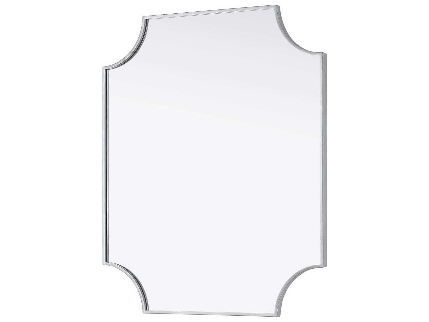 Elegant Lighting Everleigh Silver Notched Wall Mirror