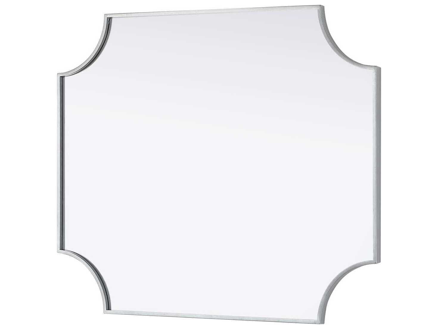 Elegant Lighting Everleigh Silver Notched Wall Mirror