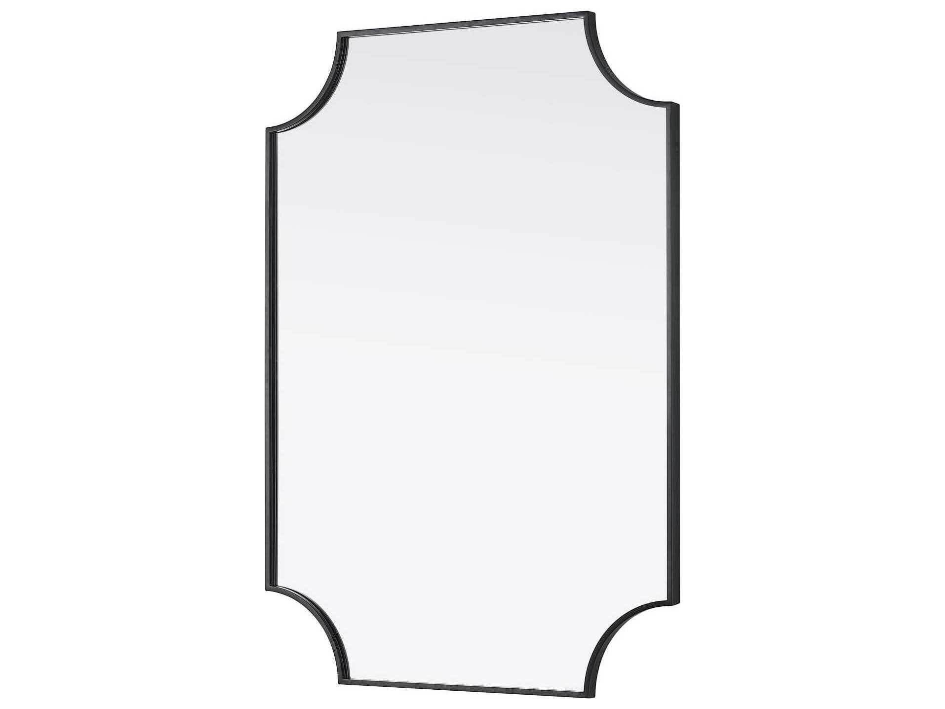 Elegant Lighting Everleigh Black Notched Wall Mirror