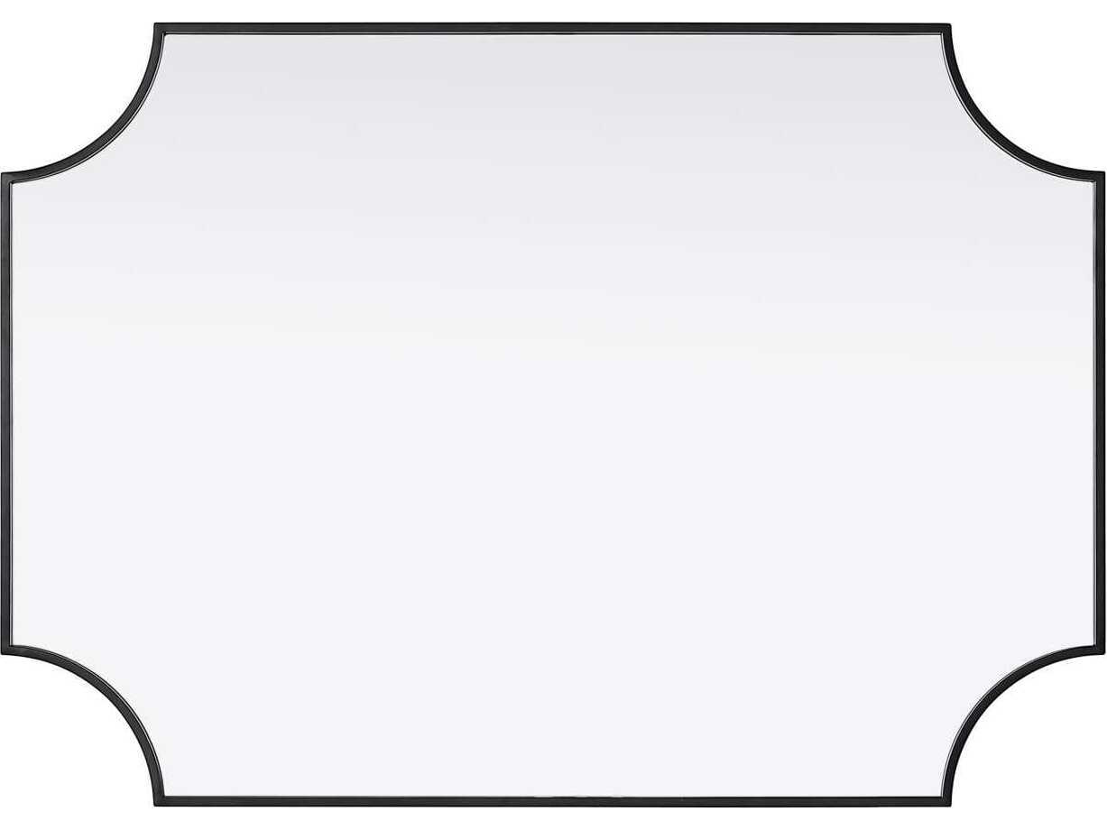 Elegant Lighting Everleigh Black Notched Wall Mirror