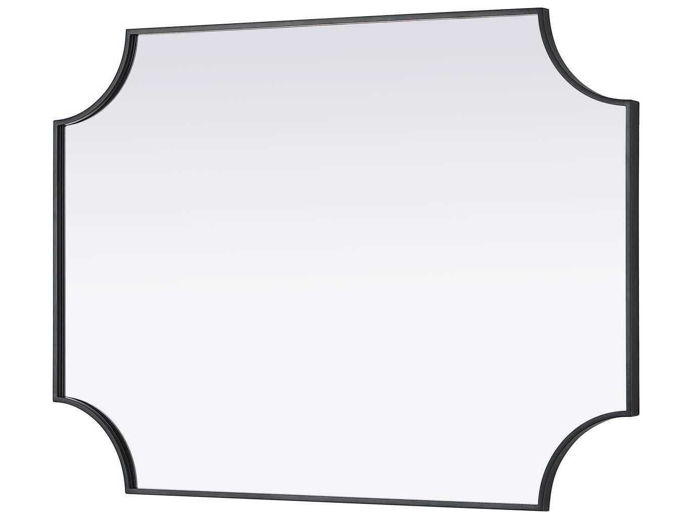 Elegant Lighting Everleigh Black Notched Wall Mirror