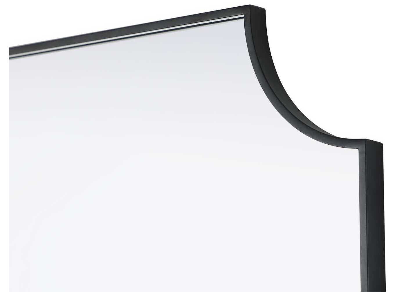 Elegant Lighting Everleigh Black Notched Wall Mirror