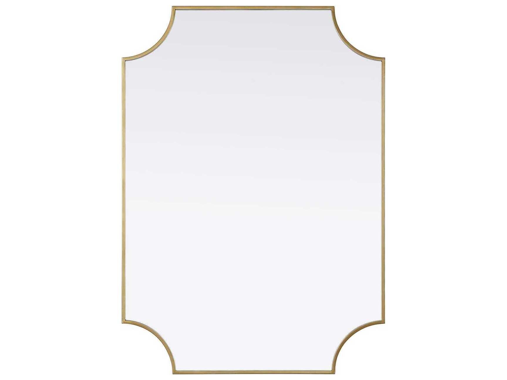 Elegant Lighting Everleigh Brass Notched Wall Mirror
