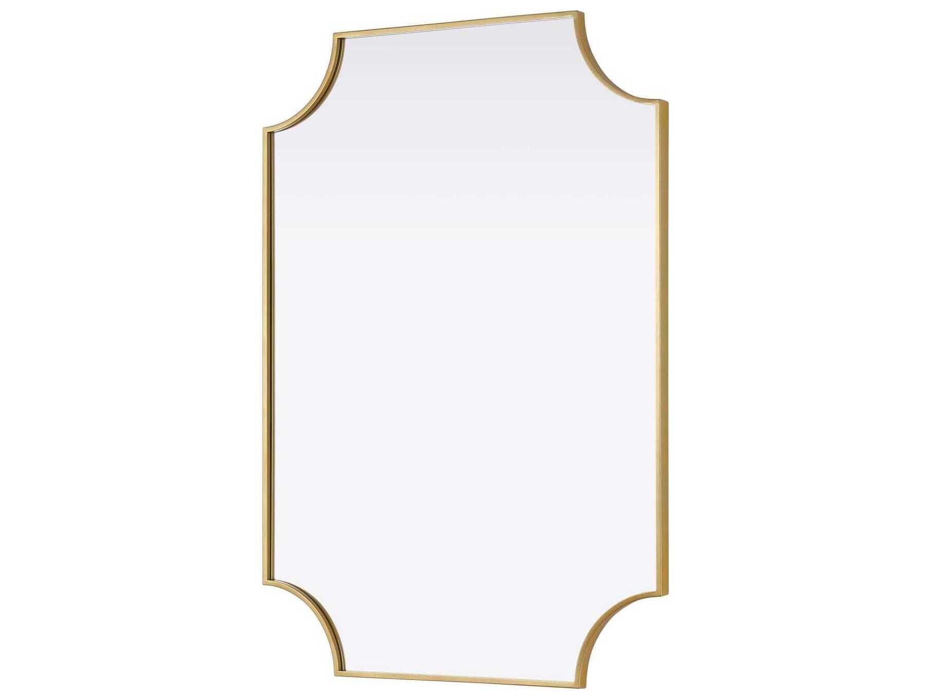 Elegant Lighting Everleigh Brass Notched Wall Mirror