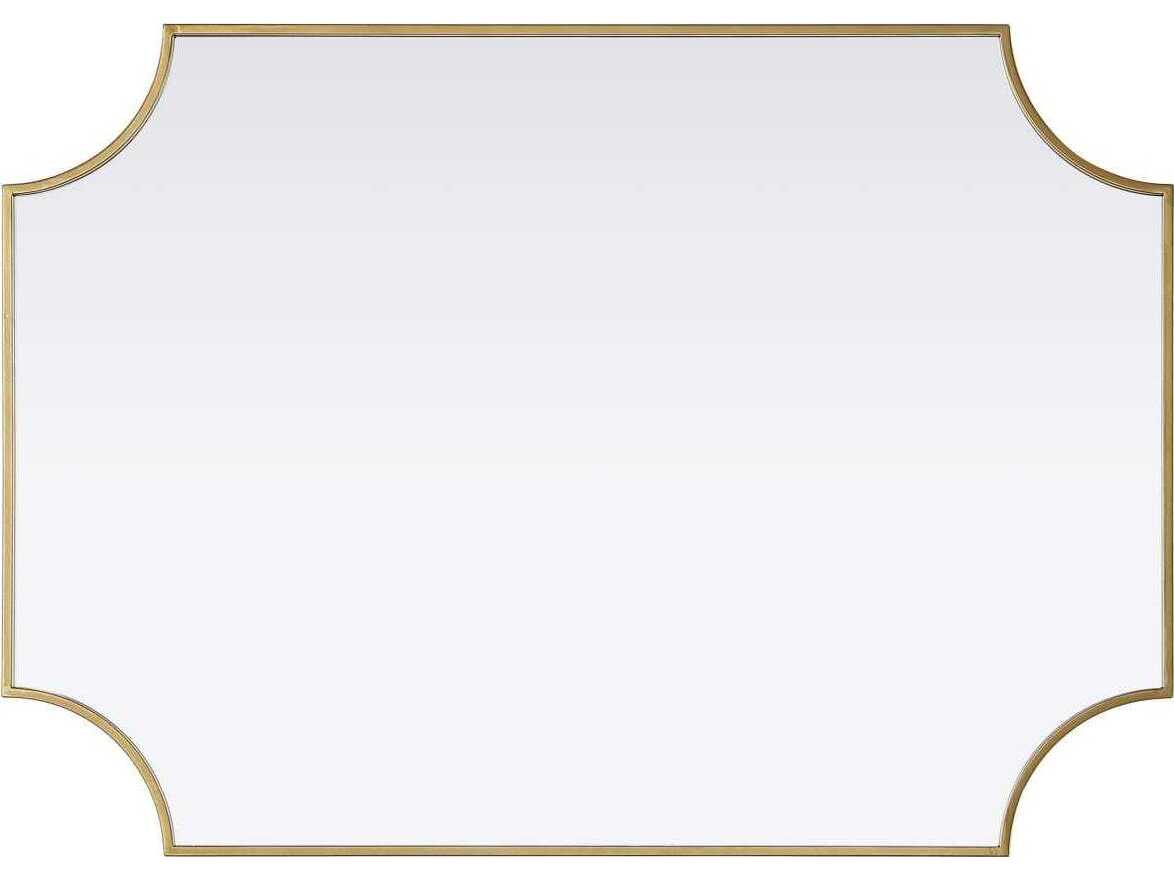 Elegant Lighting Everleigh Brass Notched Wall Mirror