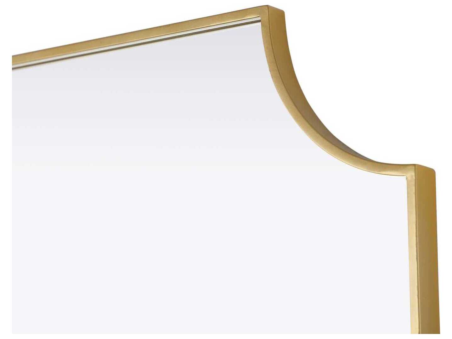 Elegant Lighting Everleigh Brass Notched Wall Mirror