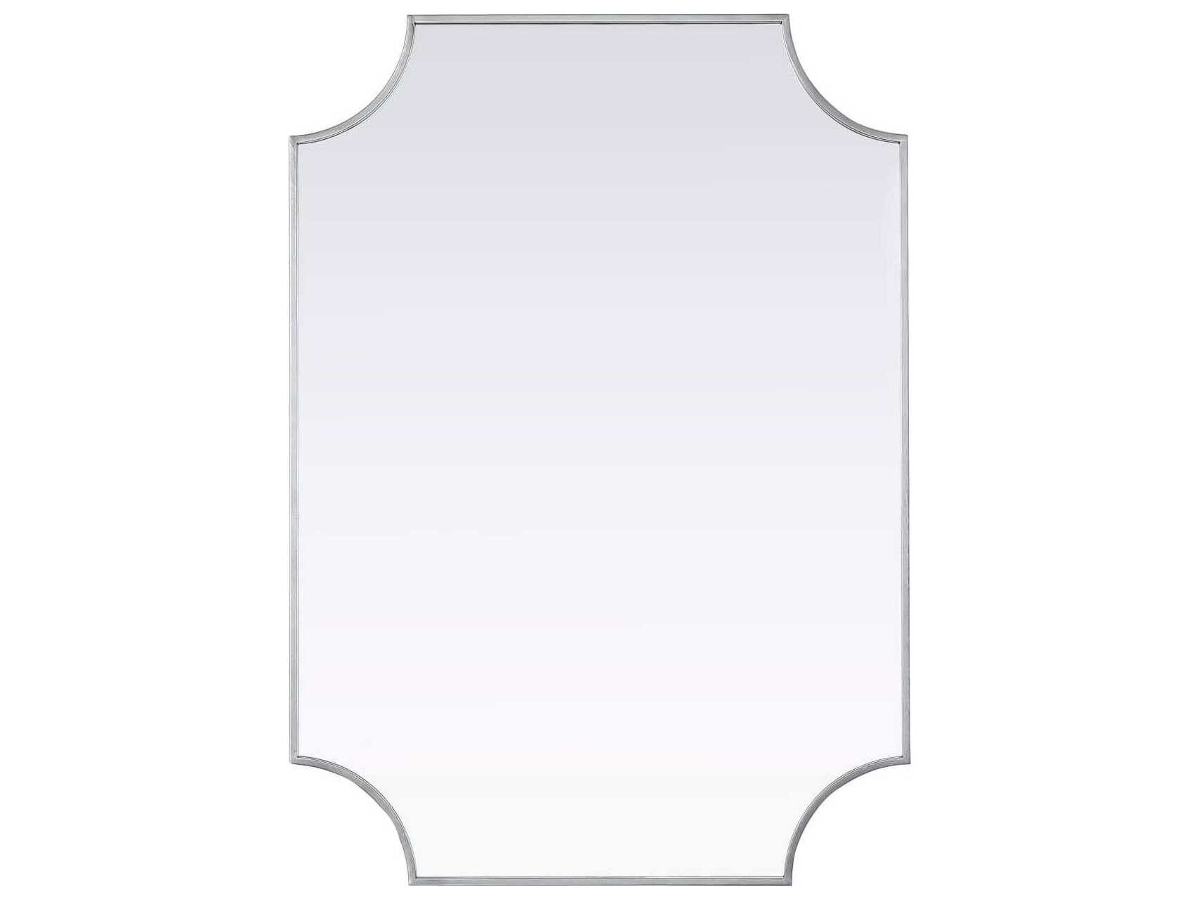 Elegant Lighting Everleigh Silver Notched Wall Mirror