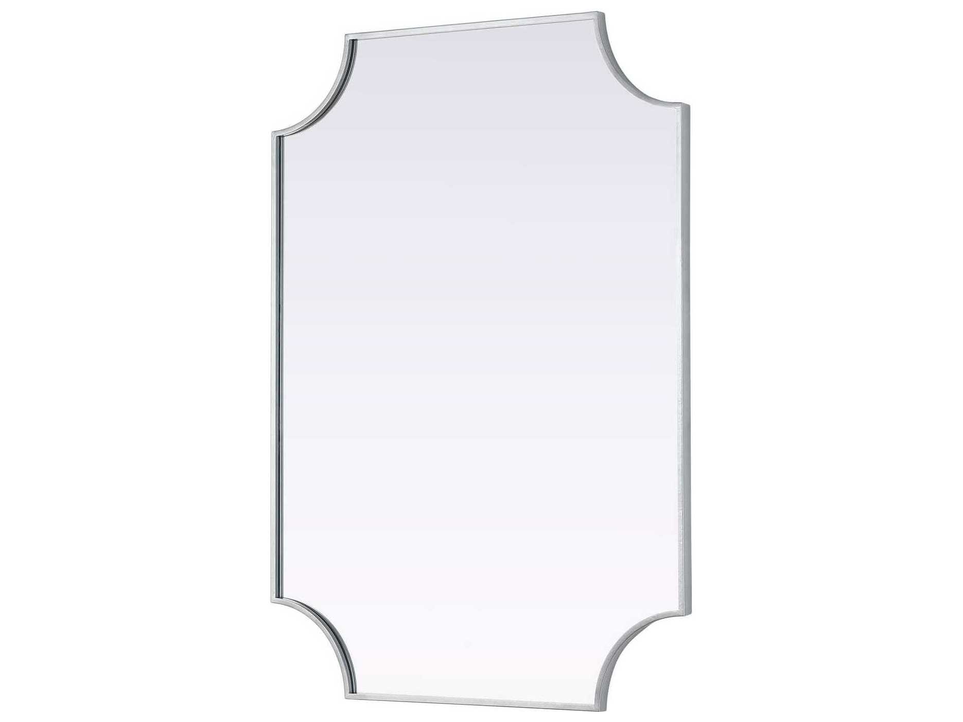 Elegant Lighting Everleigh Silver Notched Wall Mirror