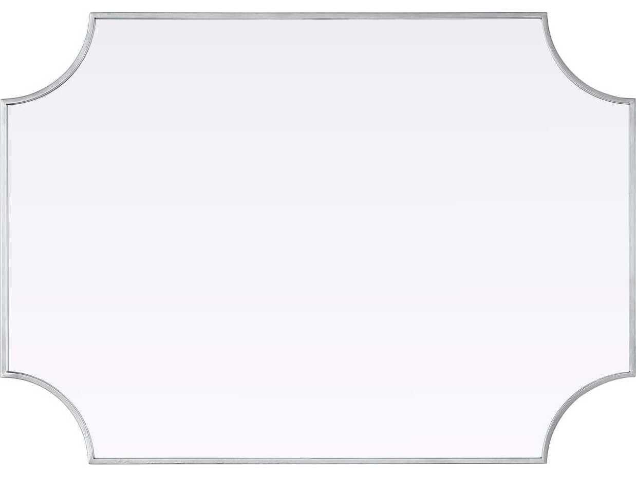 Elegant Lighting Everleigh Silver Notched Wall Mirror