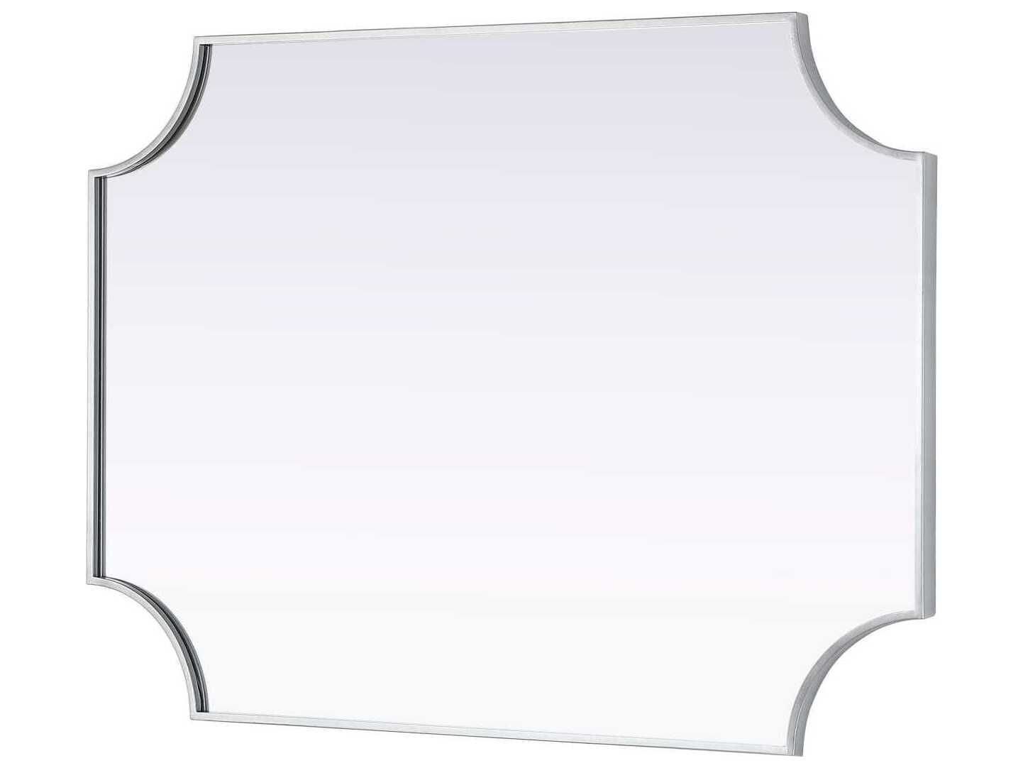 Elegant Lighting Everleigh Silver Notched Wall Mirror