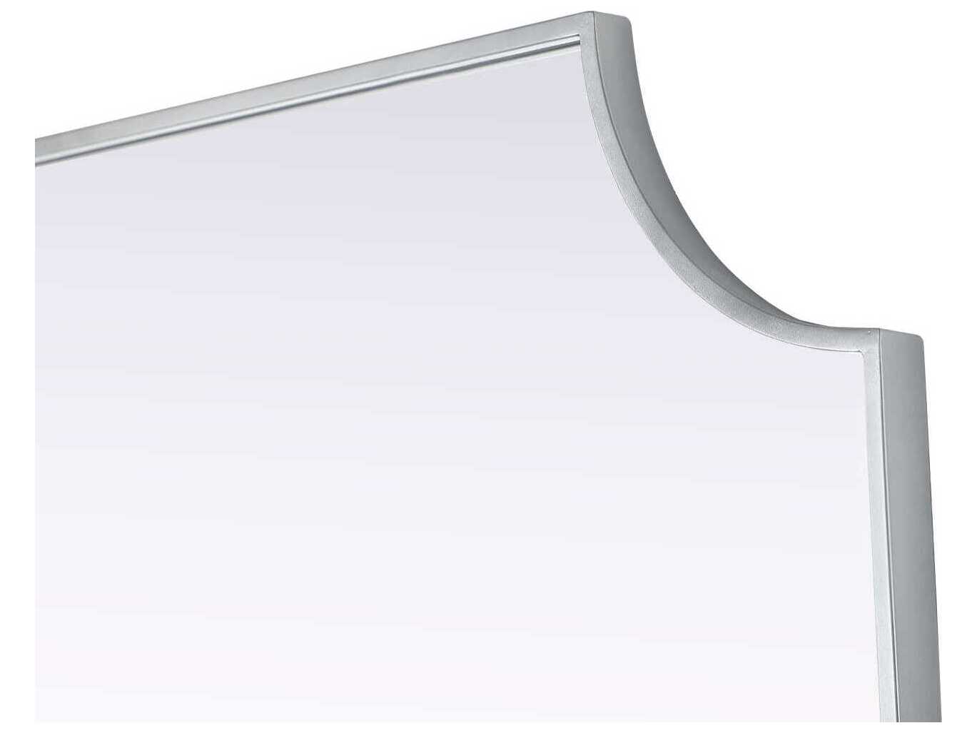 Elegant Lighting Everleigh Silver Notched Wall Mirror