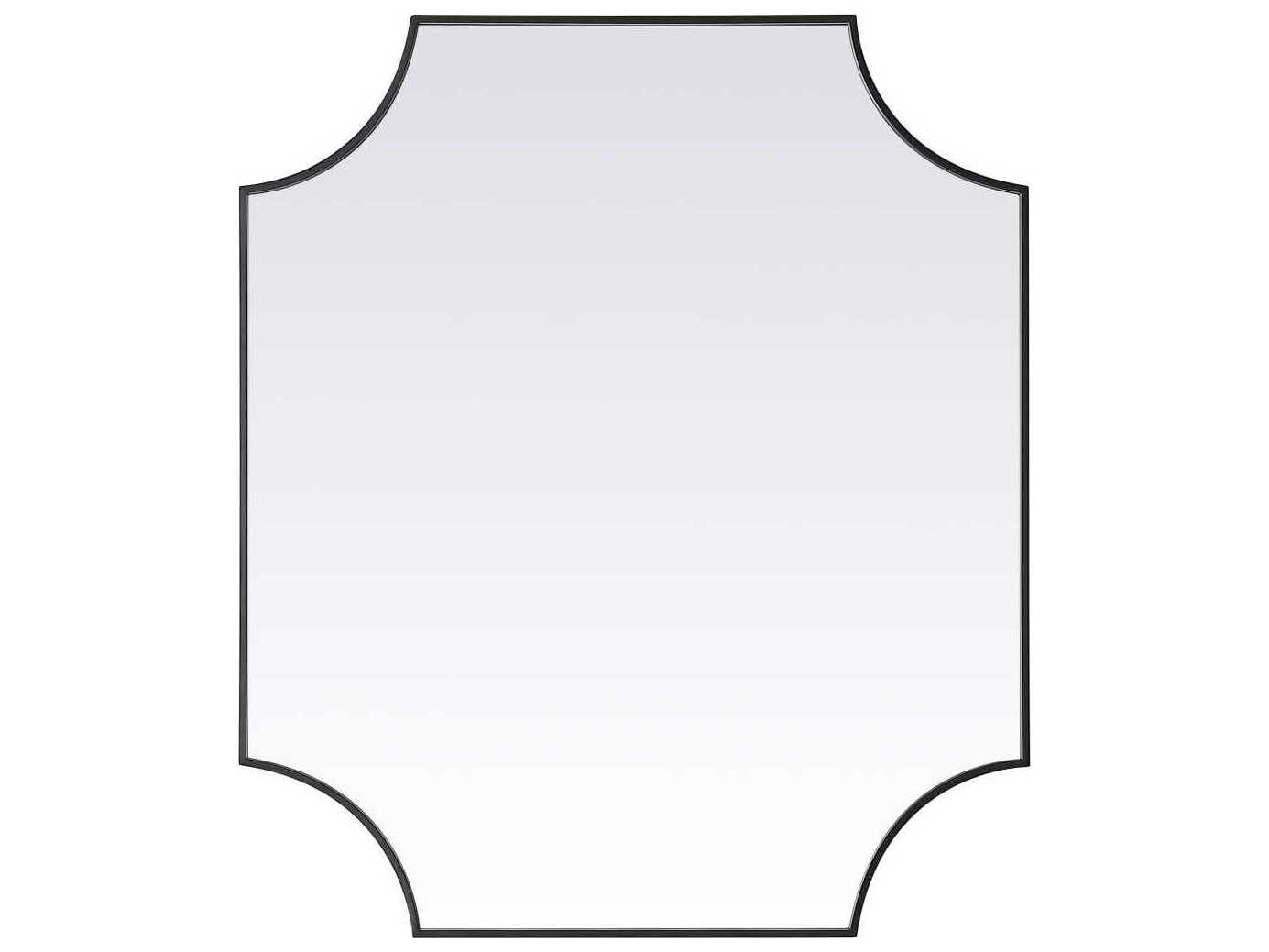 Elegant Lighting Everleigh Black Notched Wall Mirror