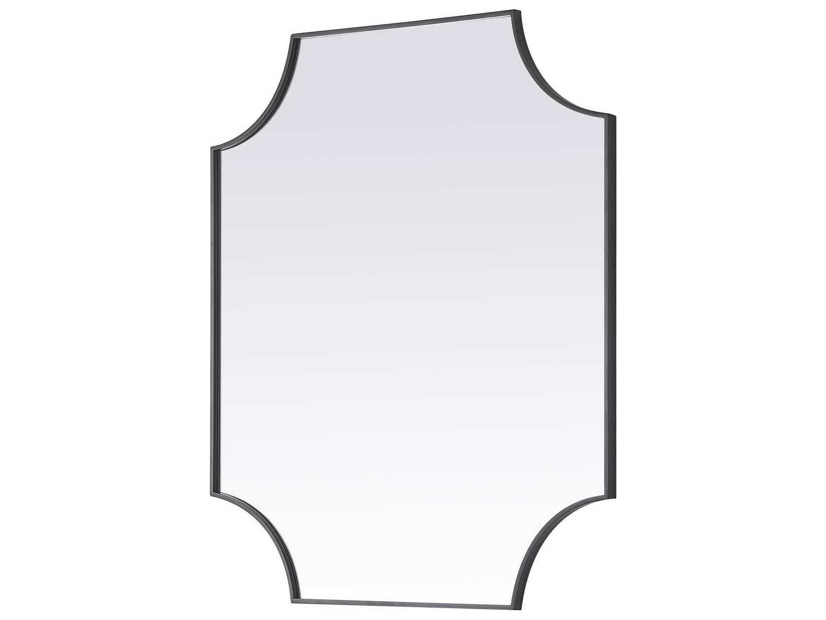 Elegant Lighting Everleigh Black Notched Wall Mirror