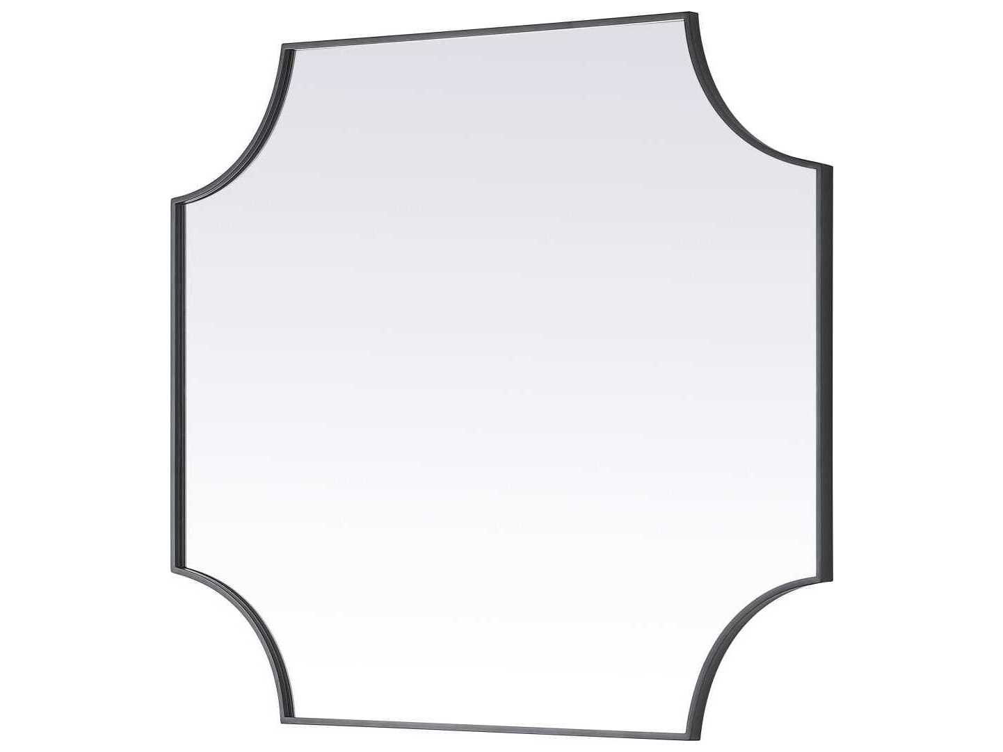 Elegant Lighting Everleigh Black Notched Wall Mirror