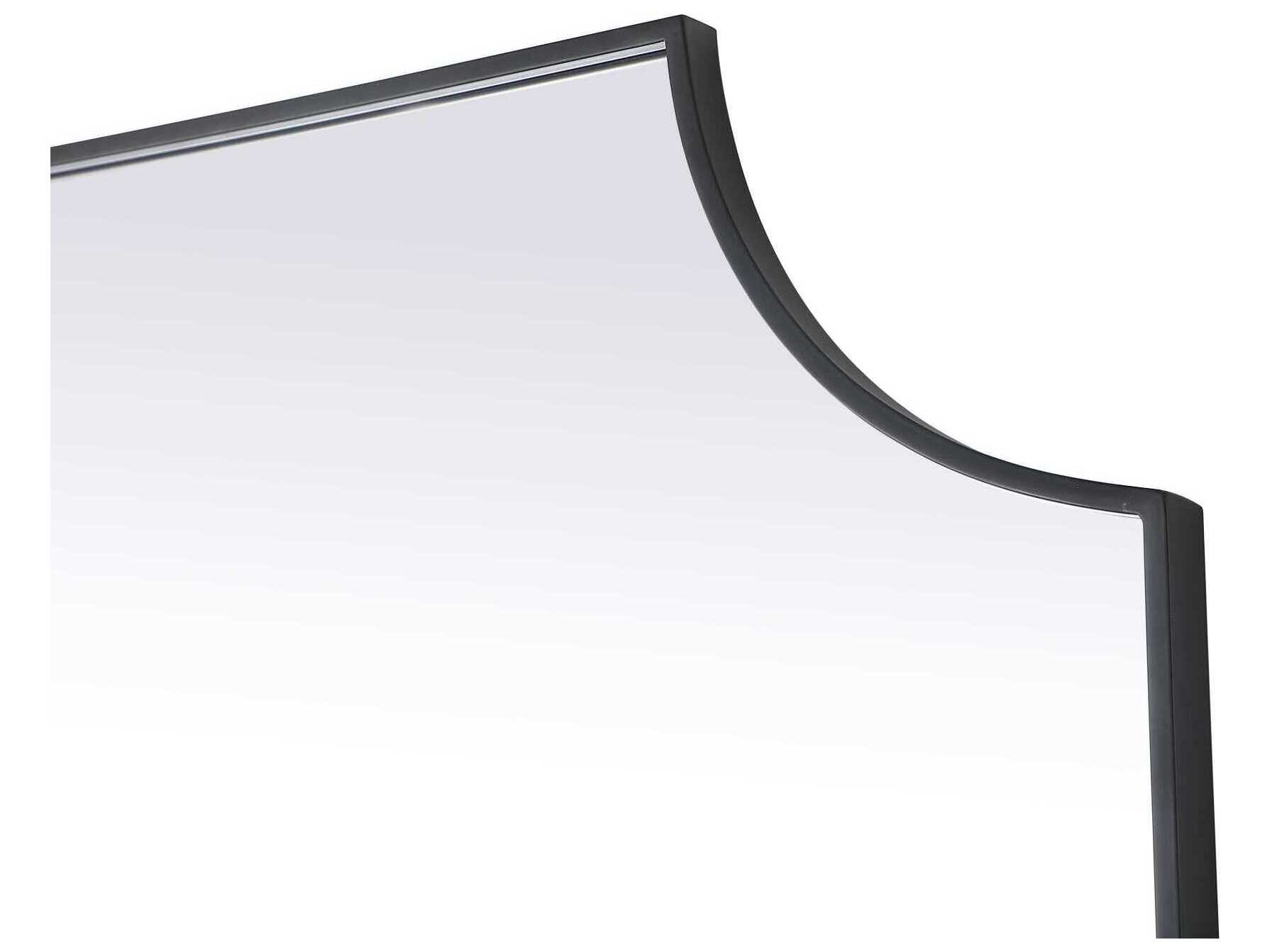 Elegant Lighting Everleigh Black Notched Wall Mirror