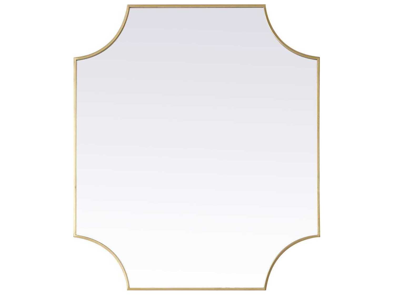 Elegant Lighting Everleigh Brass Notched Wall Mirror