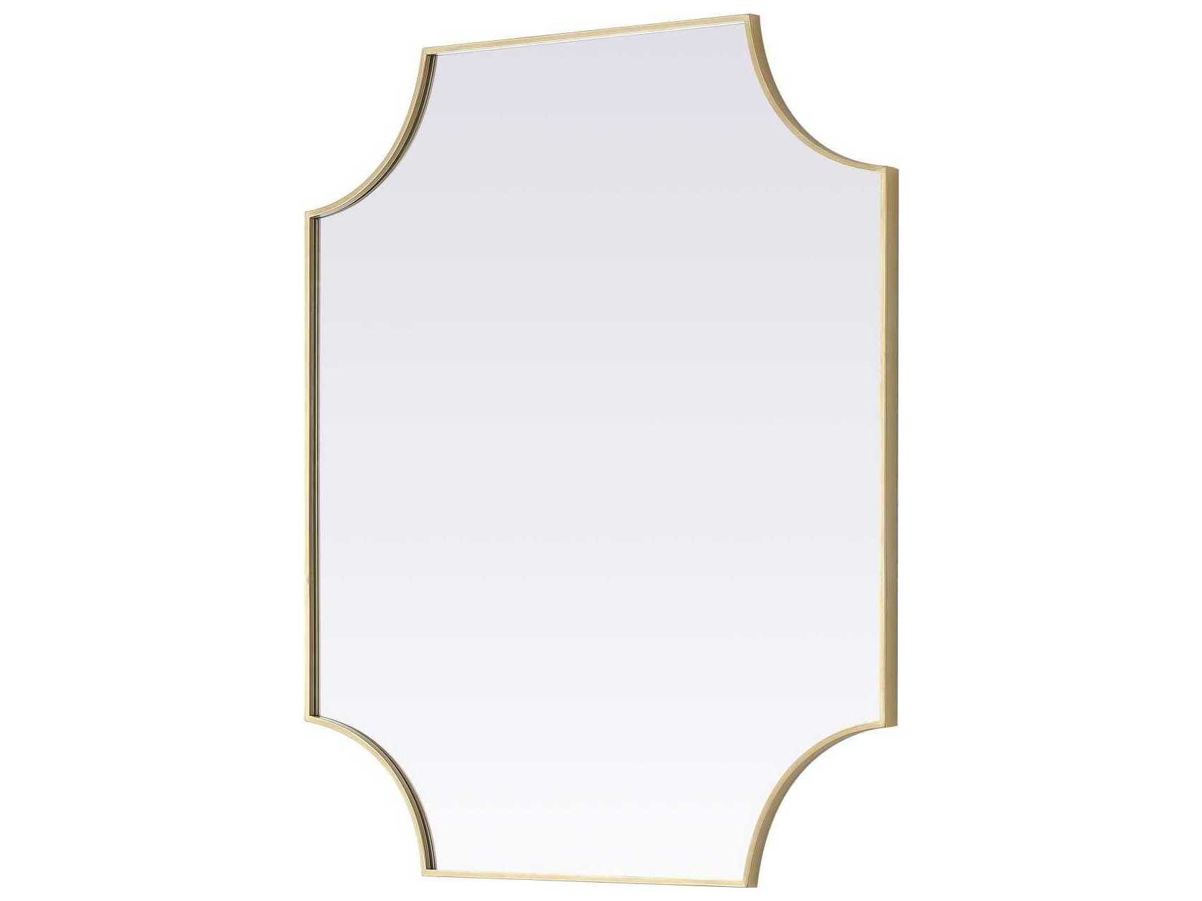 Elegant Lighting Everleigh Brass Notched Wall Mirror