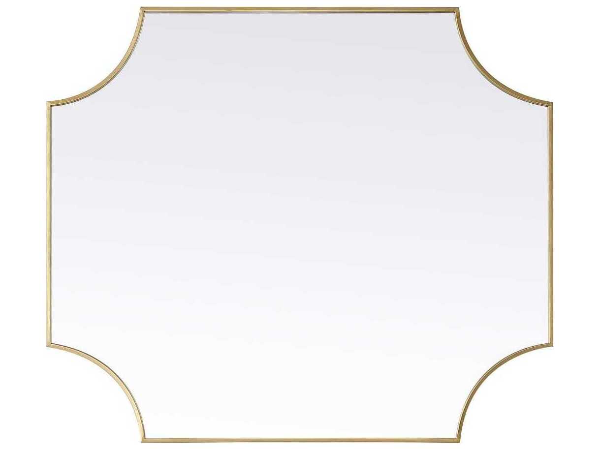 Elegant Lighting Everleigh Brass Notched Wall Mirror