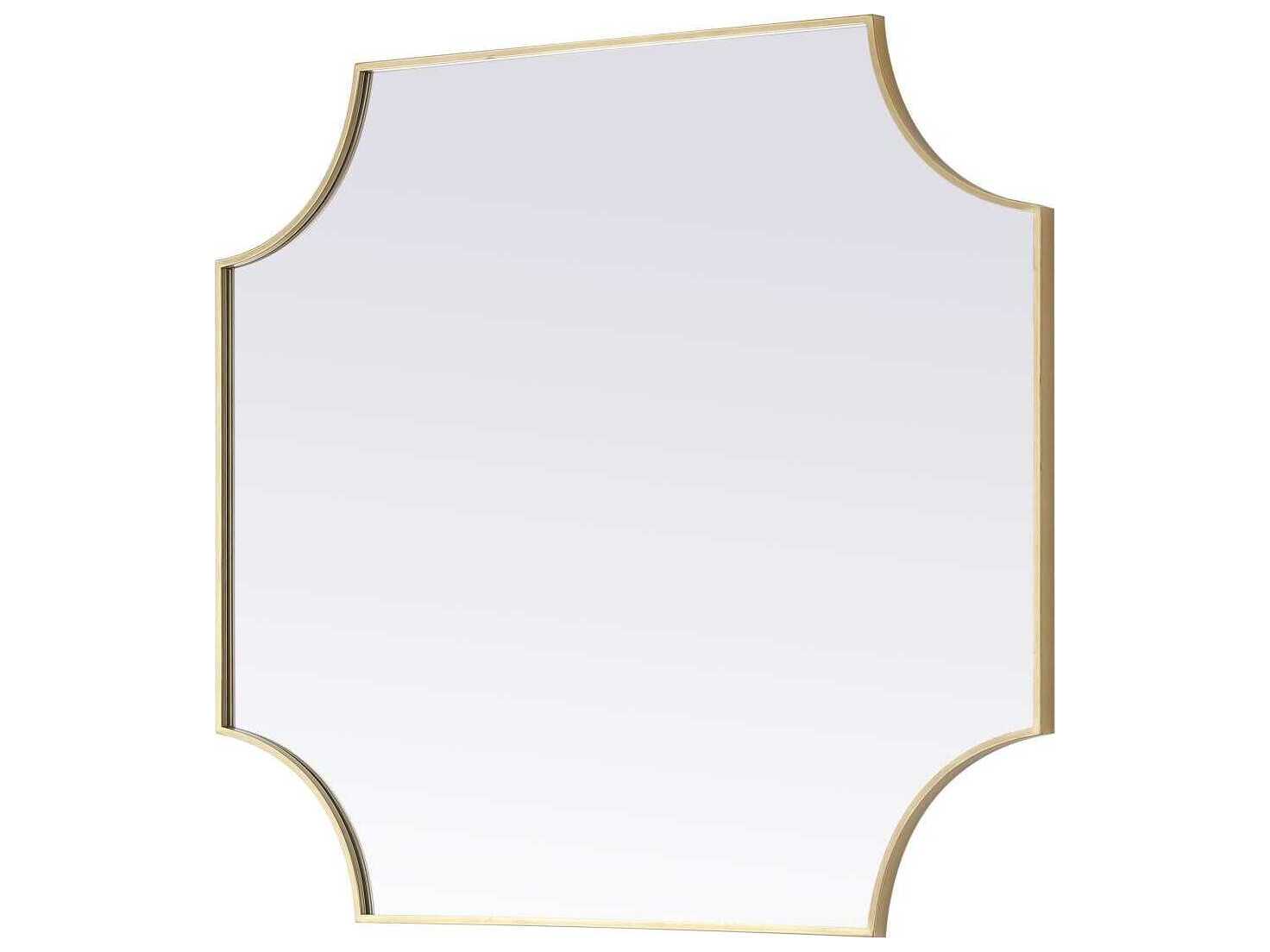 Elegant Lighting Everleigh Brass Notched Wall Mirror