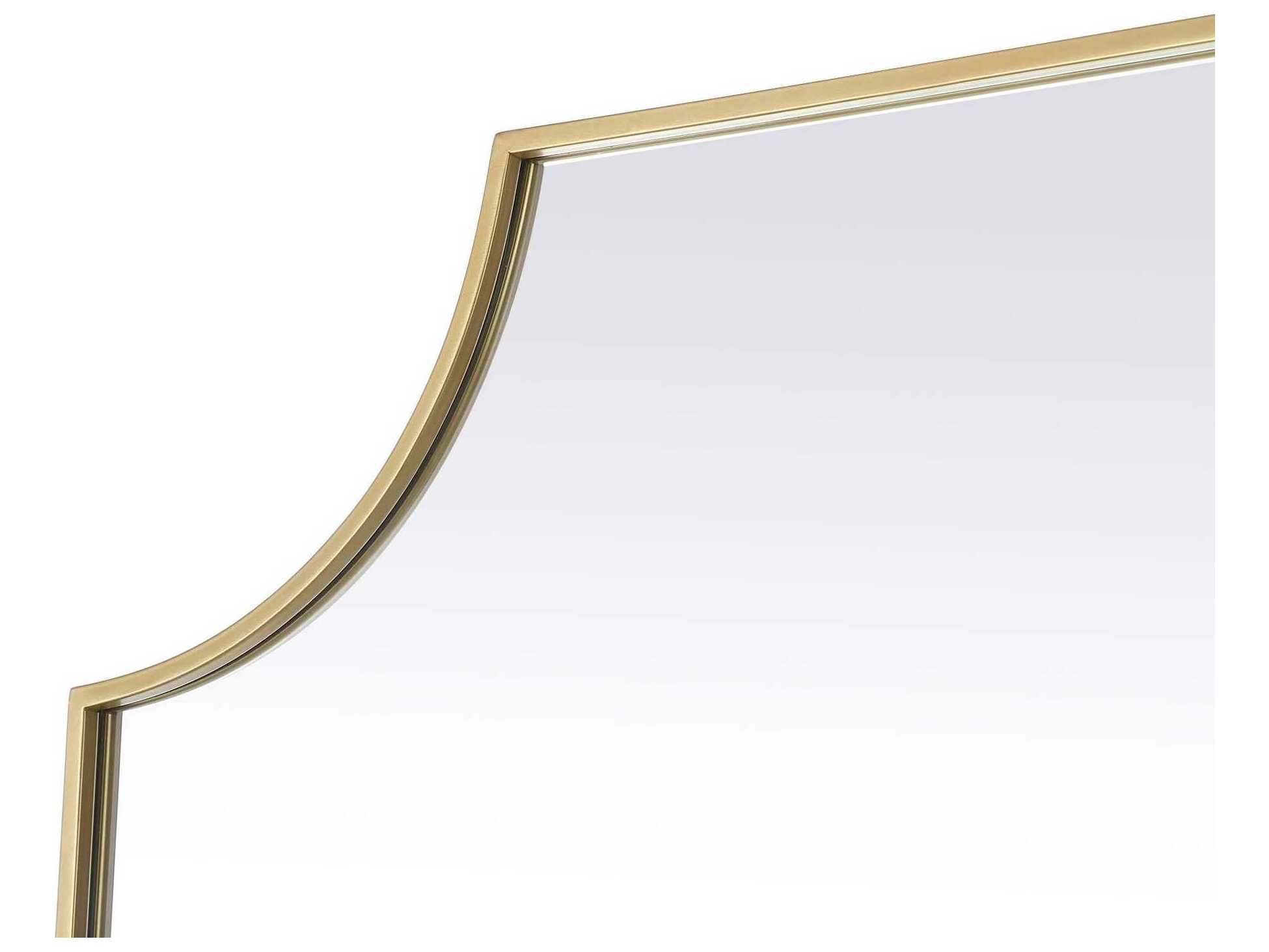 Elegant Lighting Everleigh Brass Notched Wall Mirror