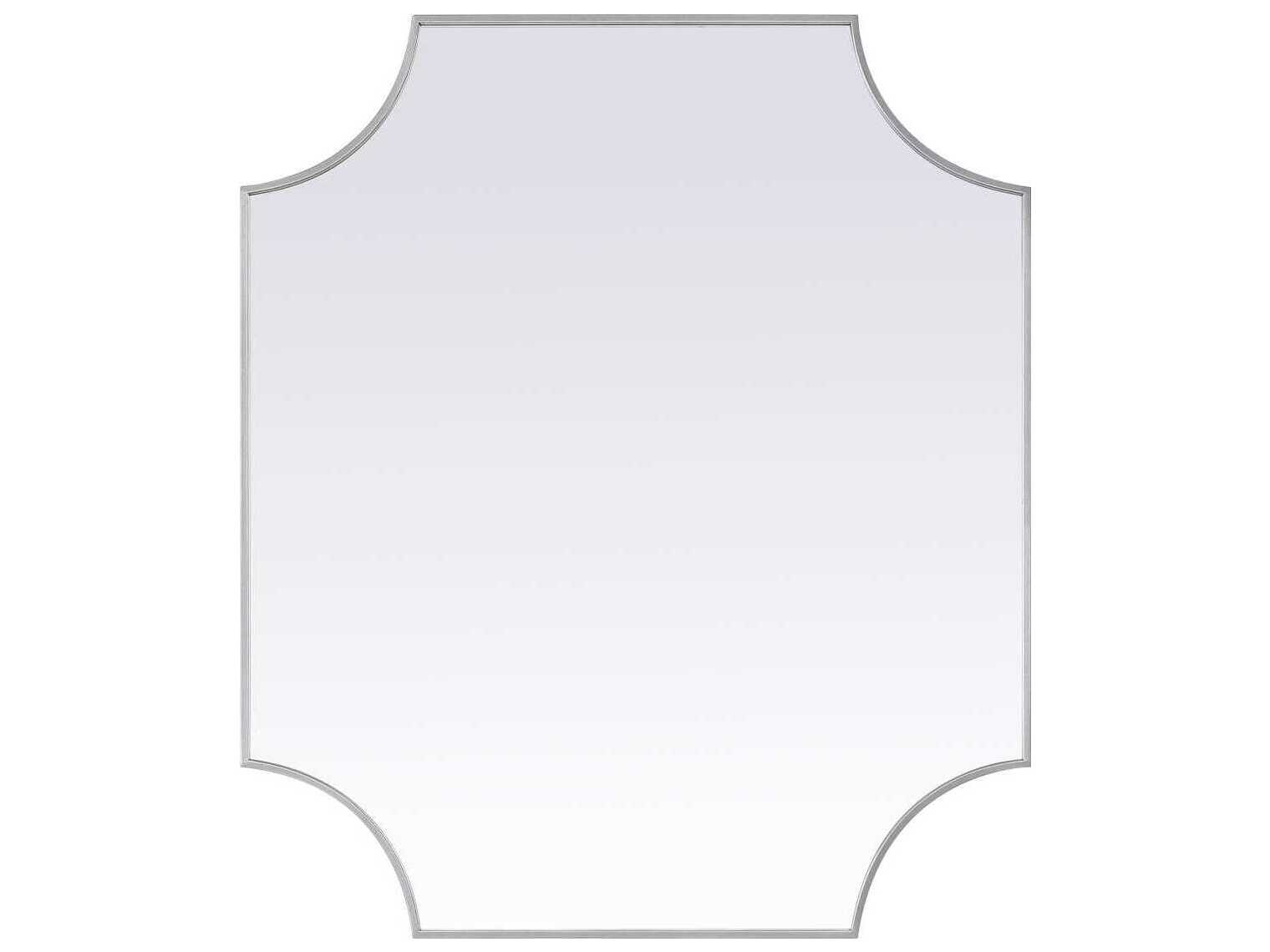 Elegant Lighting Everleigh Silver Notched Wall Mirror