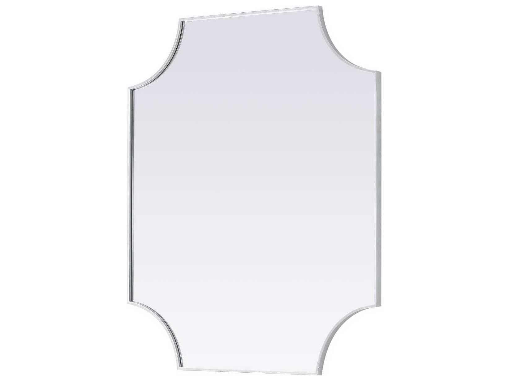 Elegant Lighting Everleigh Silver Notched Wall Mirror